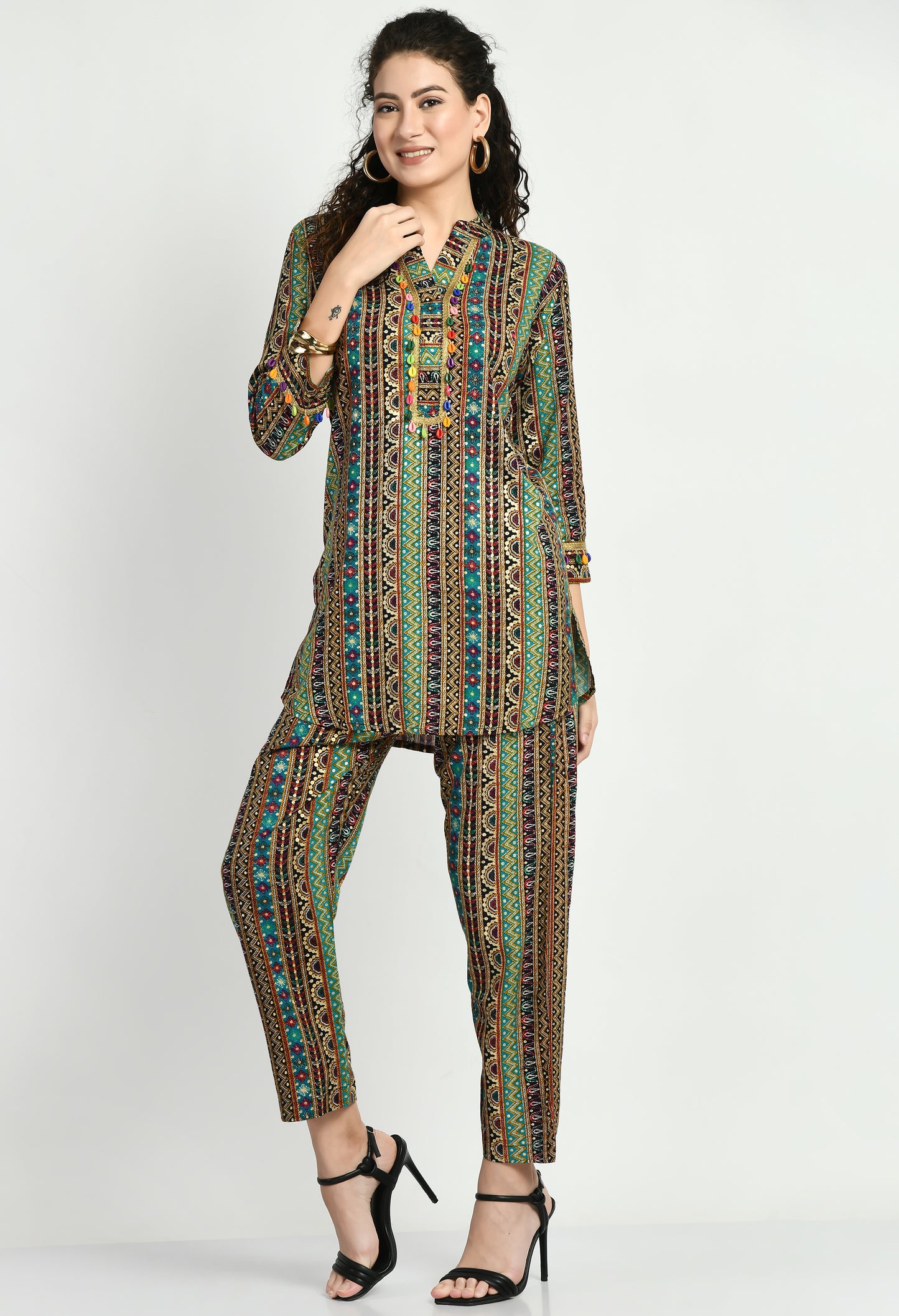 MAURYA Women's Green Rayon Stylish Co-ord Set (MCS012)