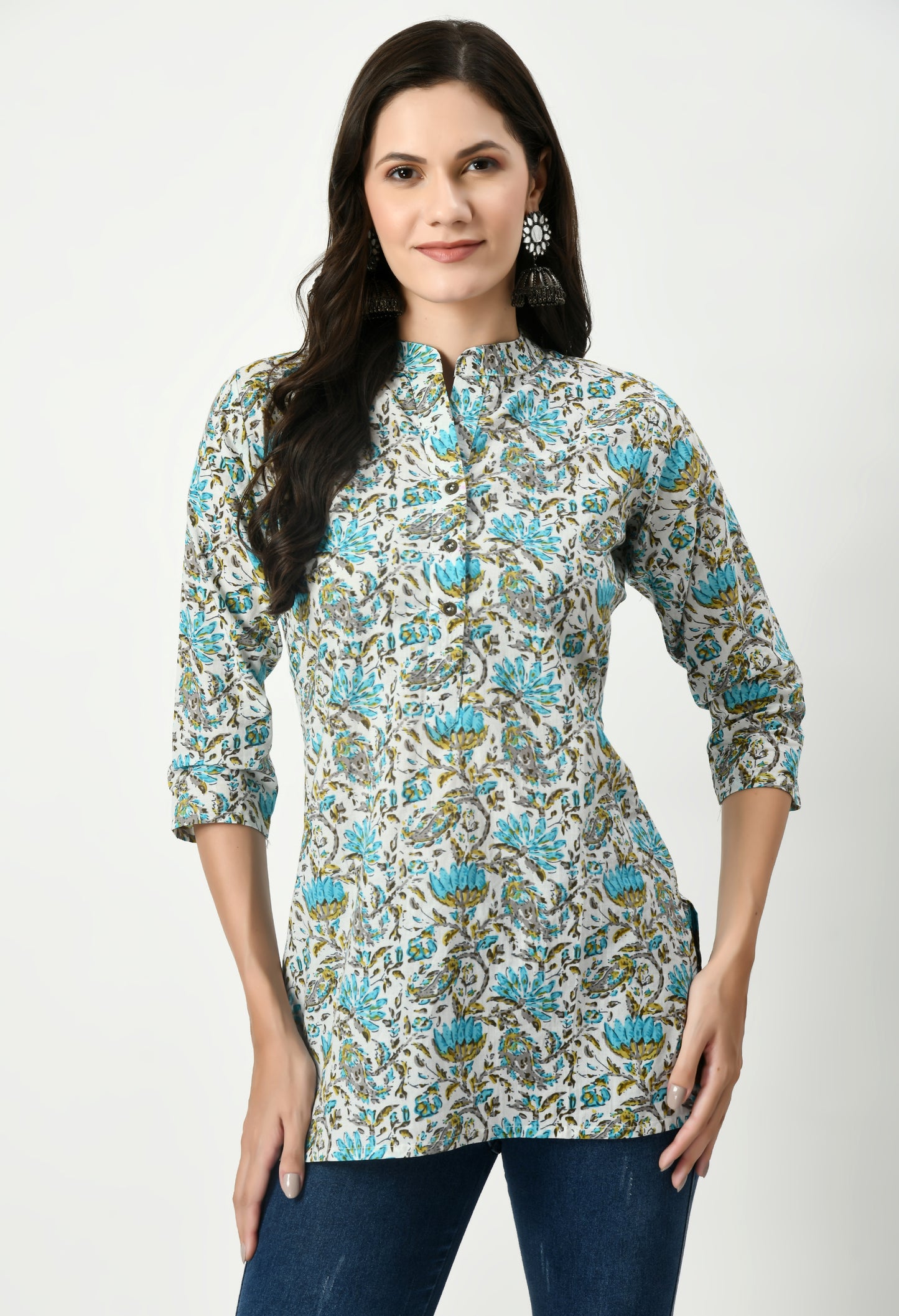 MAURYA Women's Multicolor Printed Women Tunic Top (MTOP004)