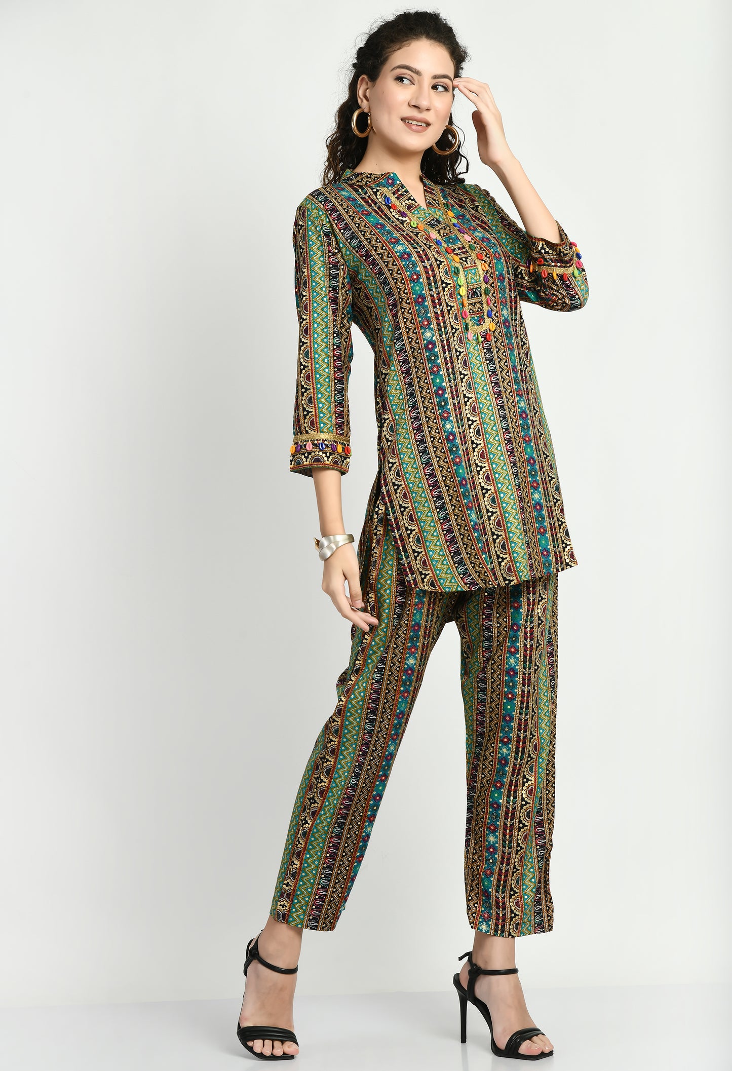MAURYA Women's Green Rayon Stylish Co-ord Set (MCS012)