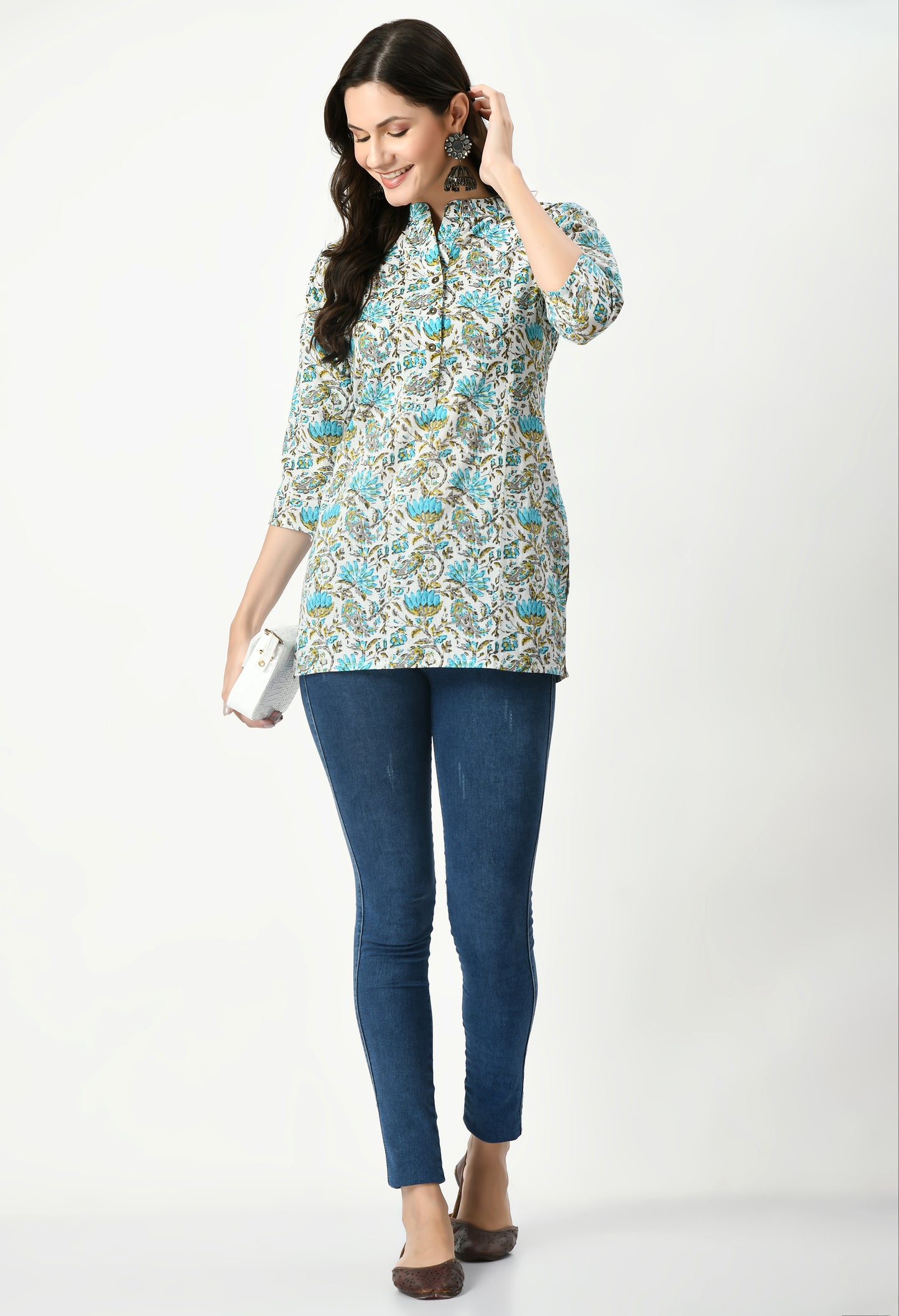 MAURYA Women's Multicolor Printed Women Tunic Top (MTOP004)