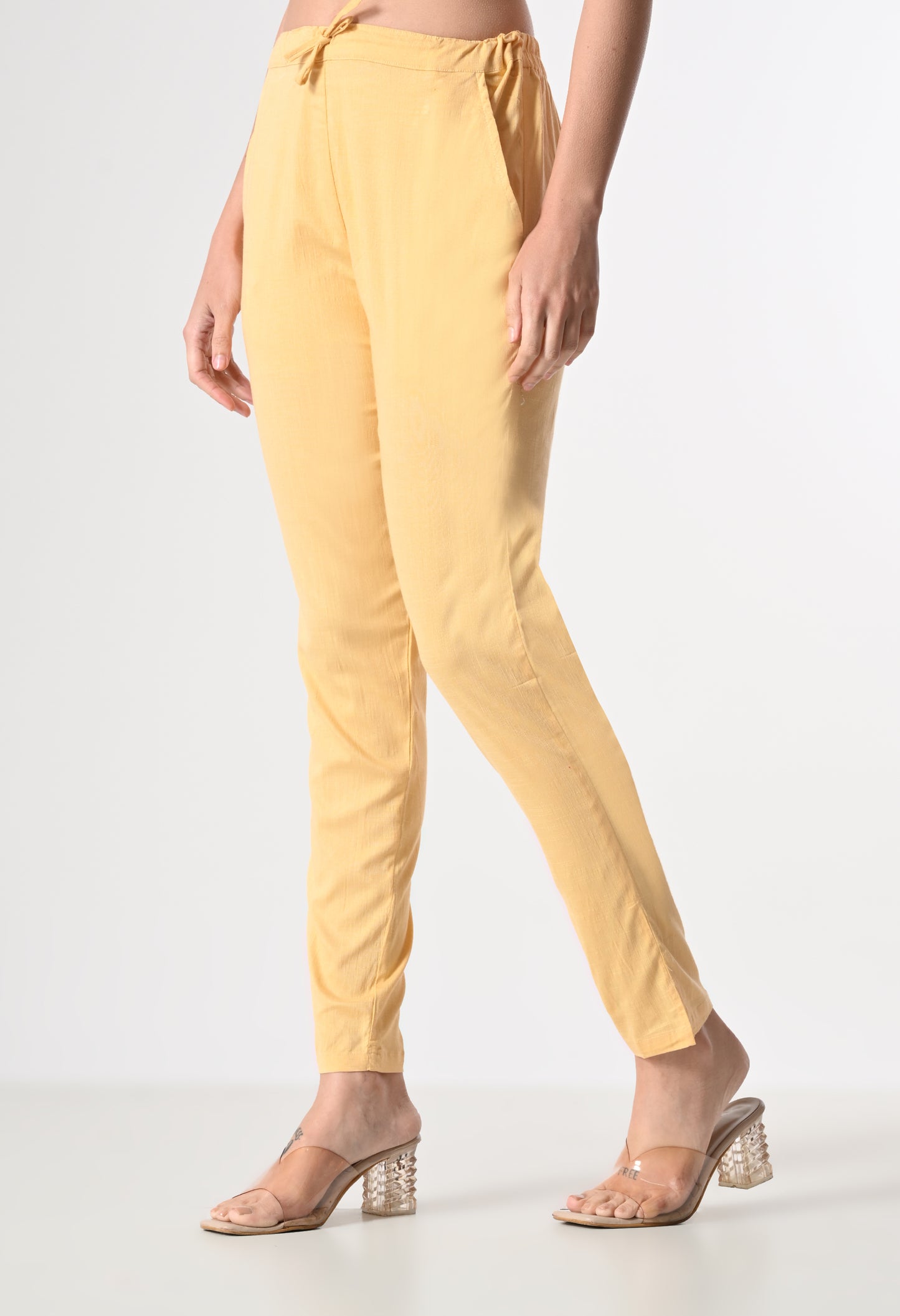 MAURYA Women's Fawn Solid Lycra Pant with 2 Side Pockets (MPT024)