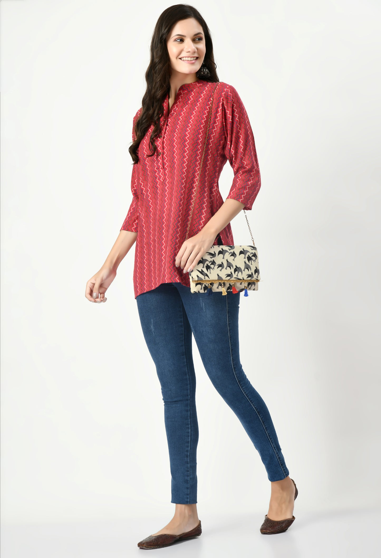 MAURYA Women's Red Women Tunic Top (MTOP001)