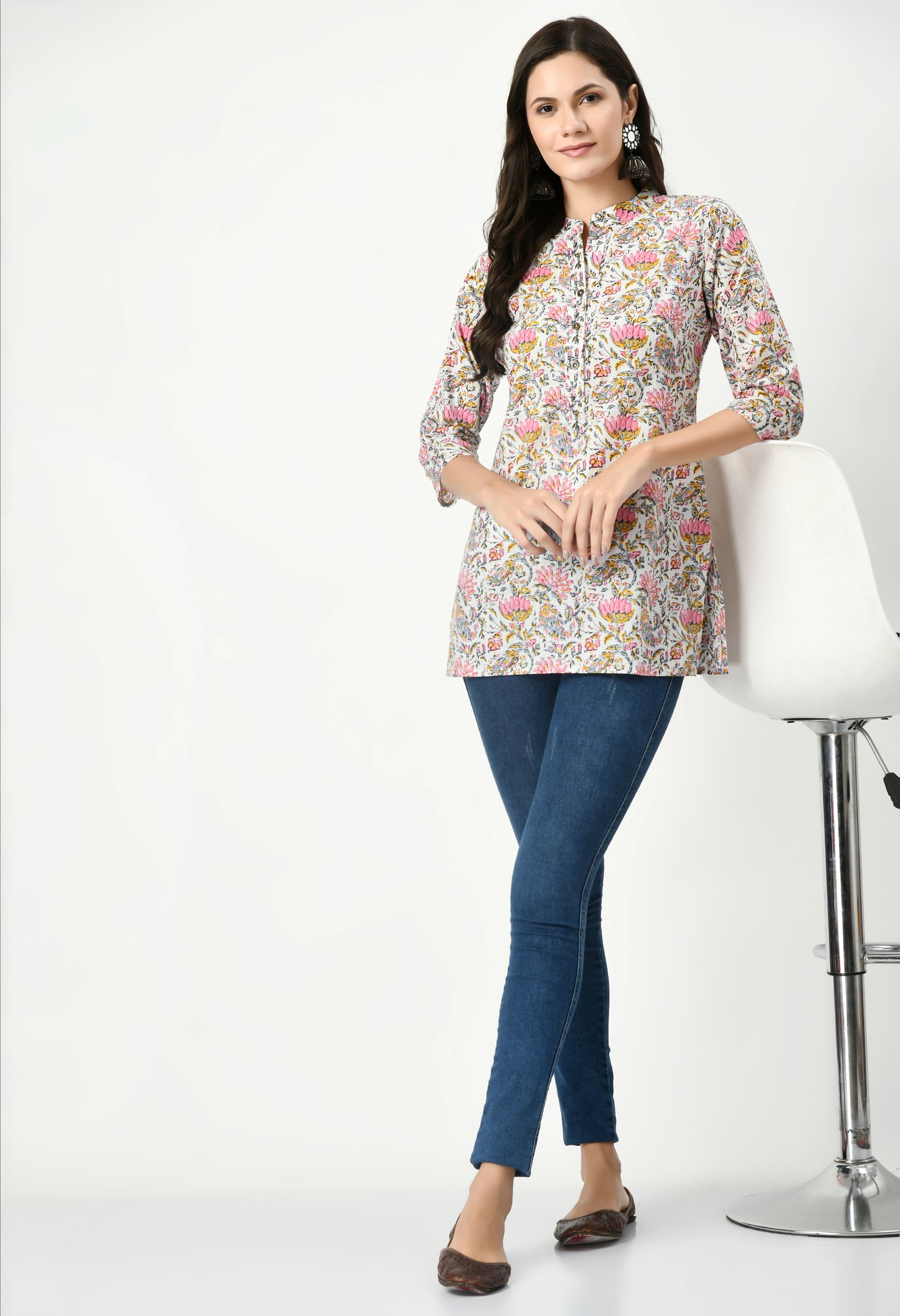 MAURYA Women's Multicolor Printed Women Tunic Top (MTOP005)
