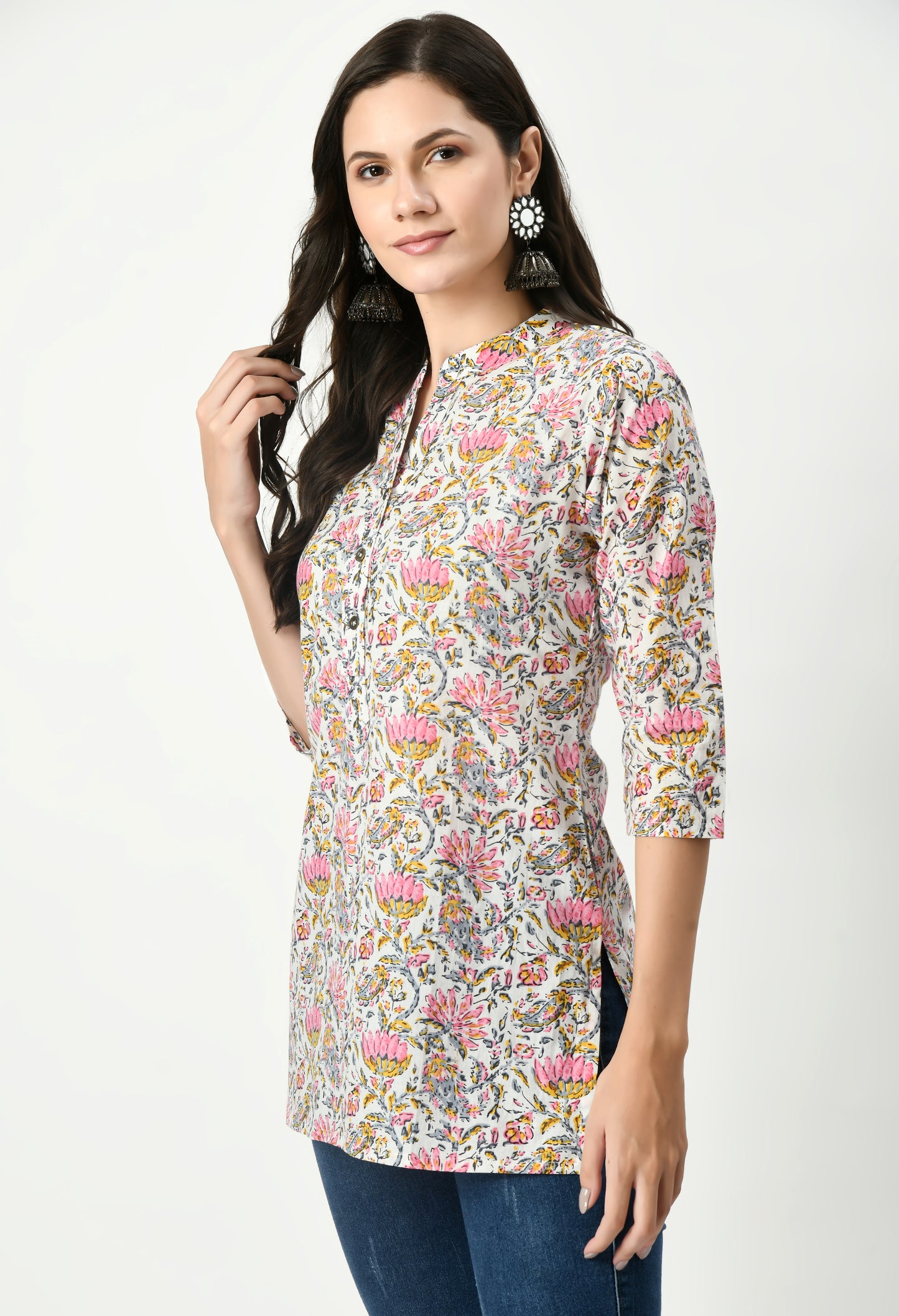 MAURYA Women's Multicolor Printed Women Tunic Top (MTOP005)