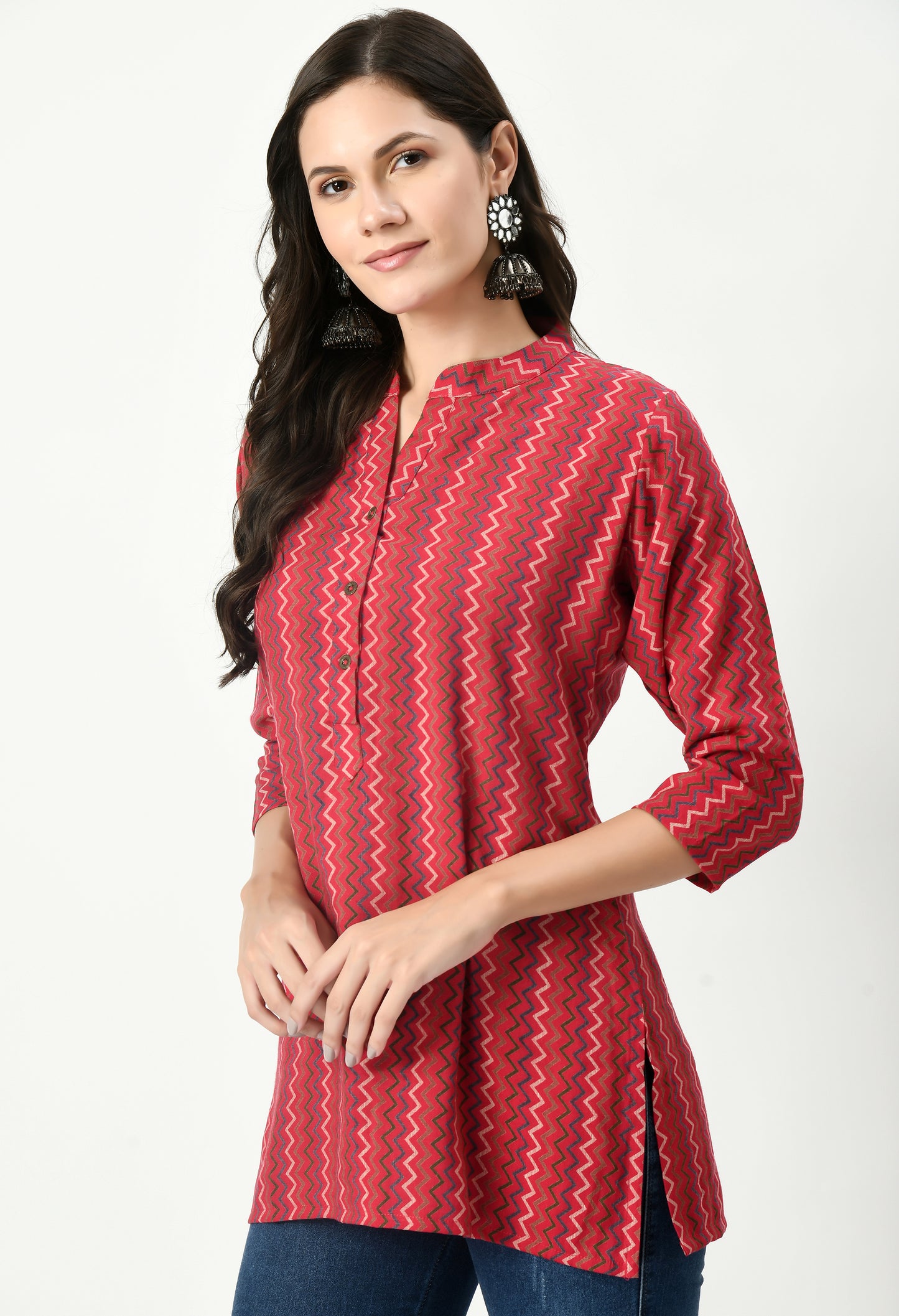 MAURYA Women's Red Women Tunic Top (MTOP001)