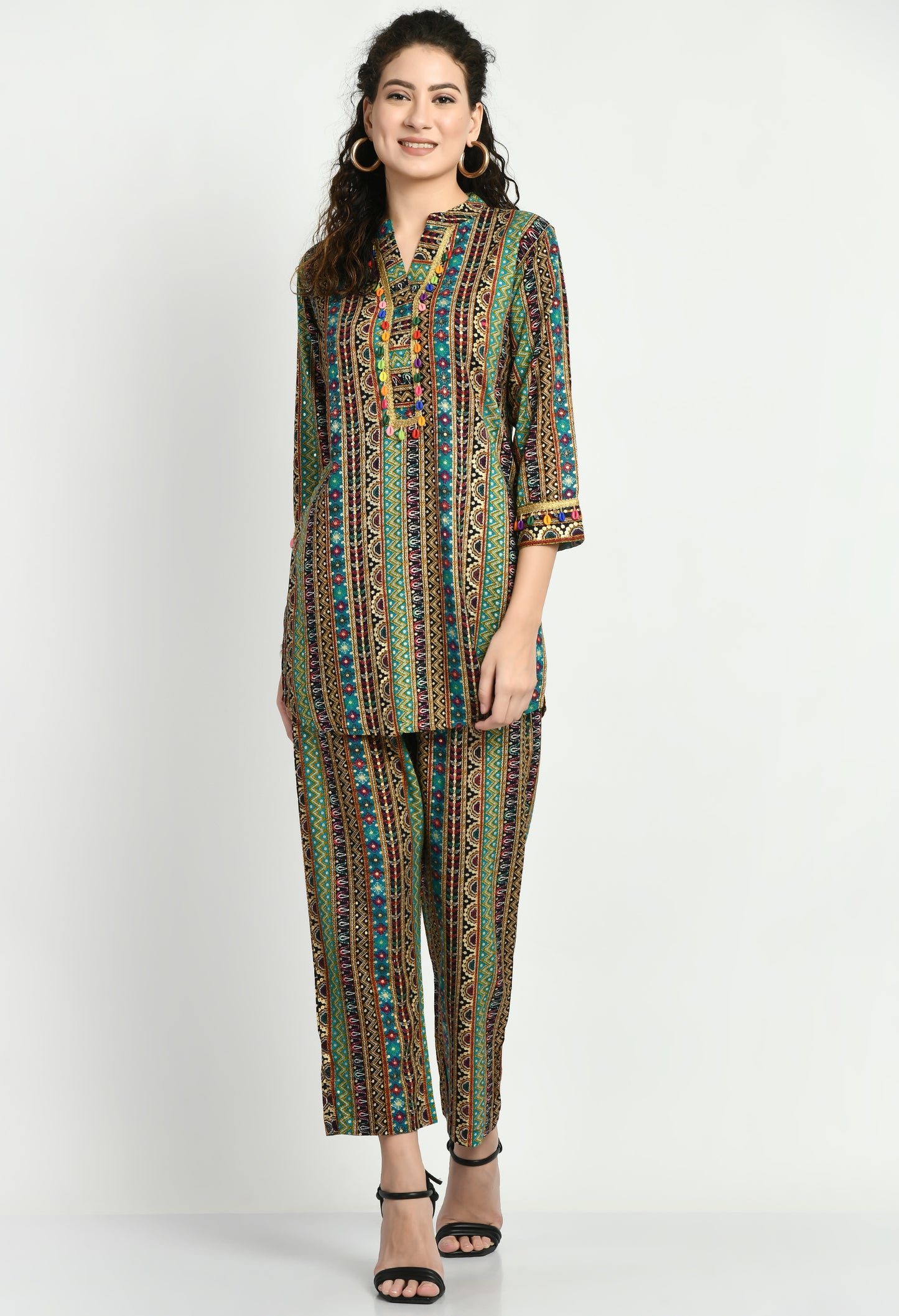 MAURYA Women's Green Rayon Stylish Co-ord Set (MCS012)
