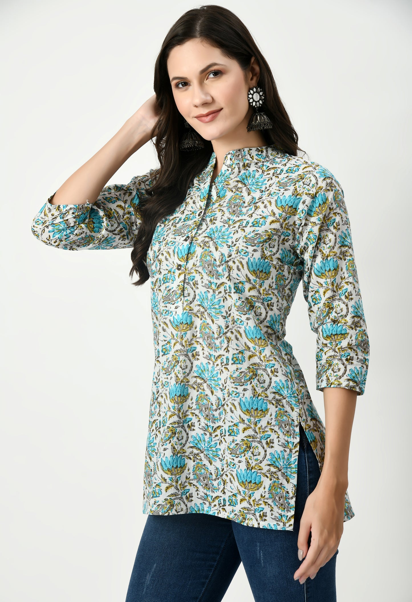 MAURYA Women's Multicolor Printed Women Tunic Top (MTOP004)