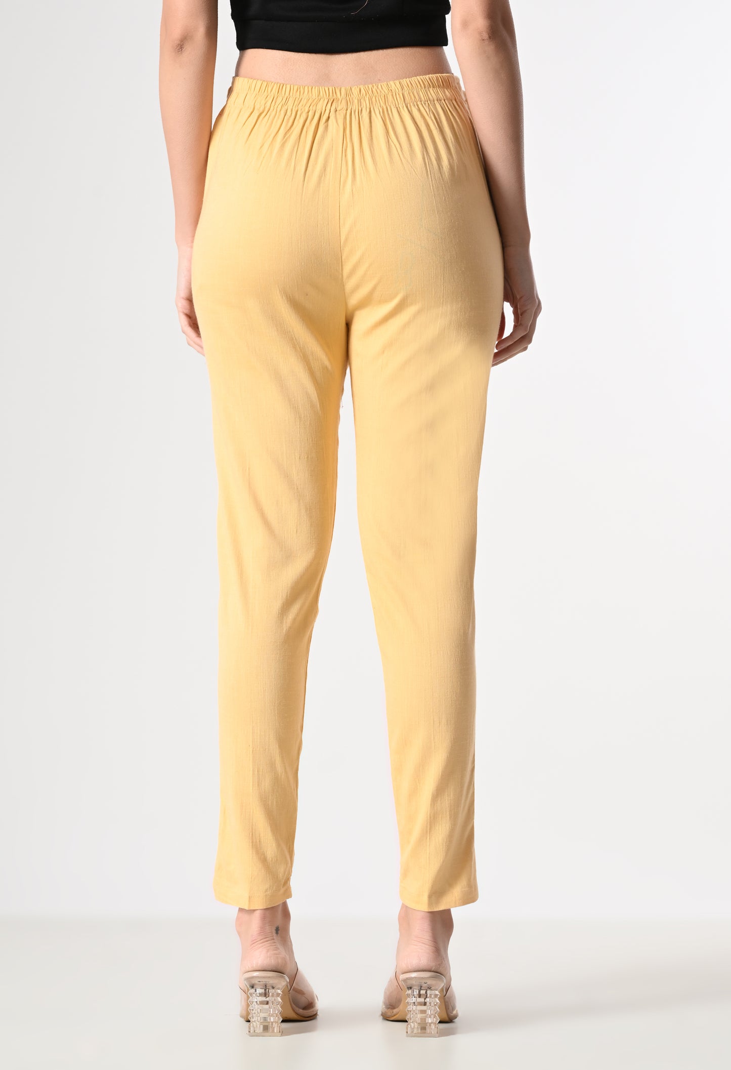 MAURYA Women's Fawn Solid Lycra Pant with 2 Side Pockets (MPT024)