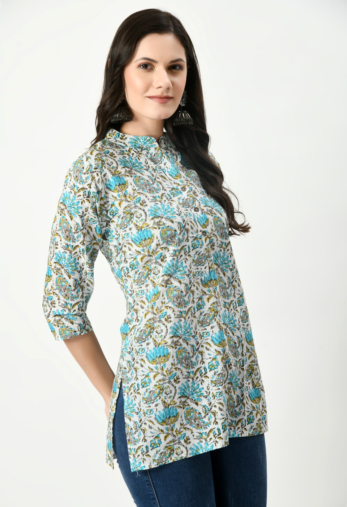 MAURYA Women's Multicolor Printed Women Tunic Top (MTOP004)