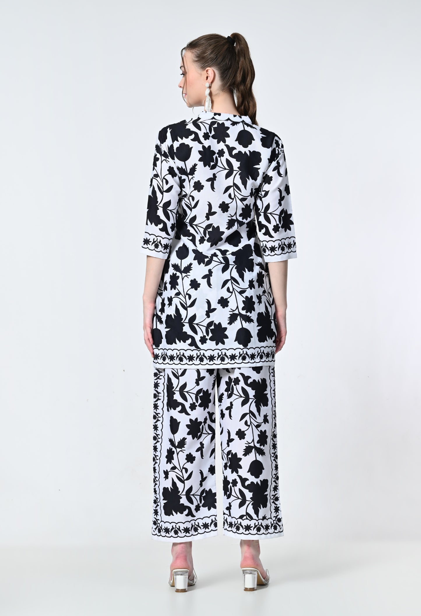 MAURYA Women's Linen Printed Black Stylish Co-ord Set (MCS065)