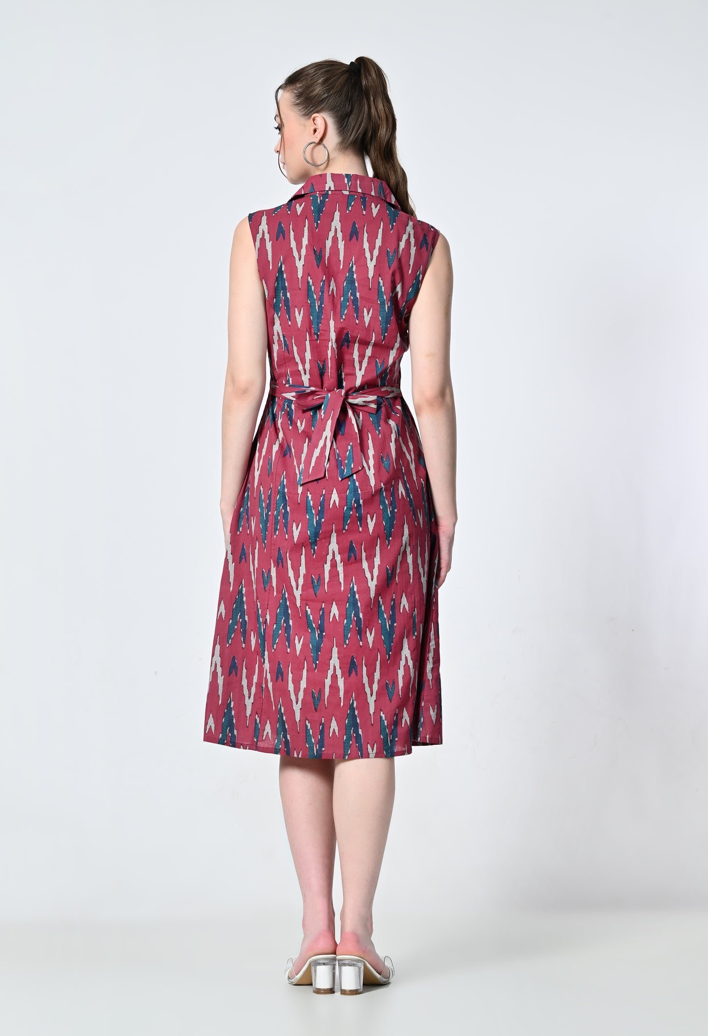 MAURYA Women's Pink 100% Cotton Western Dress (MDR024)