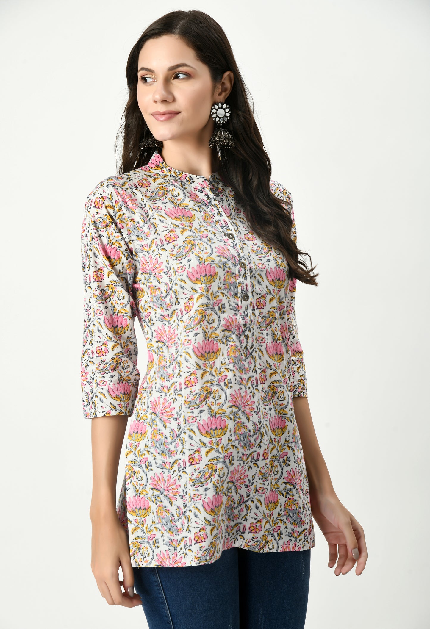 MAURYA Women's Multicolor Printed Women Tunic Top (MTOP005)