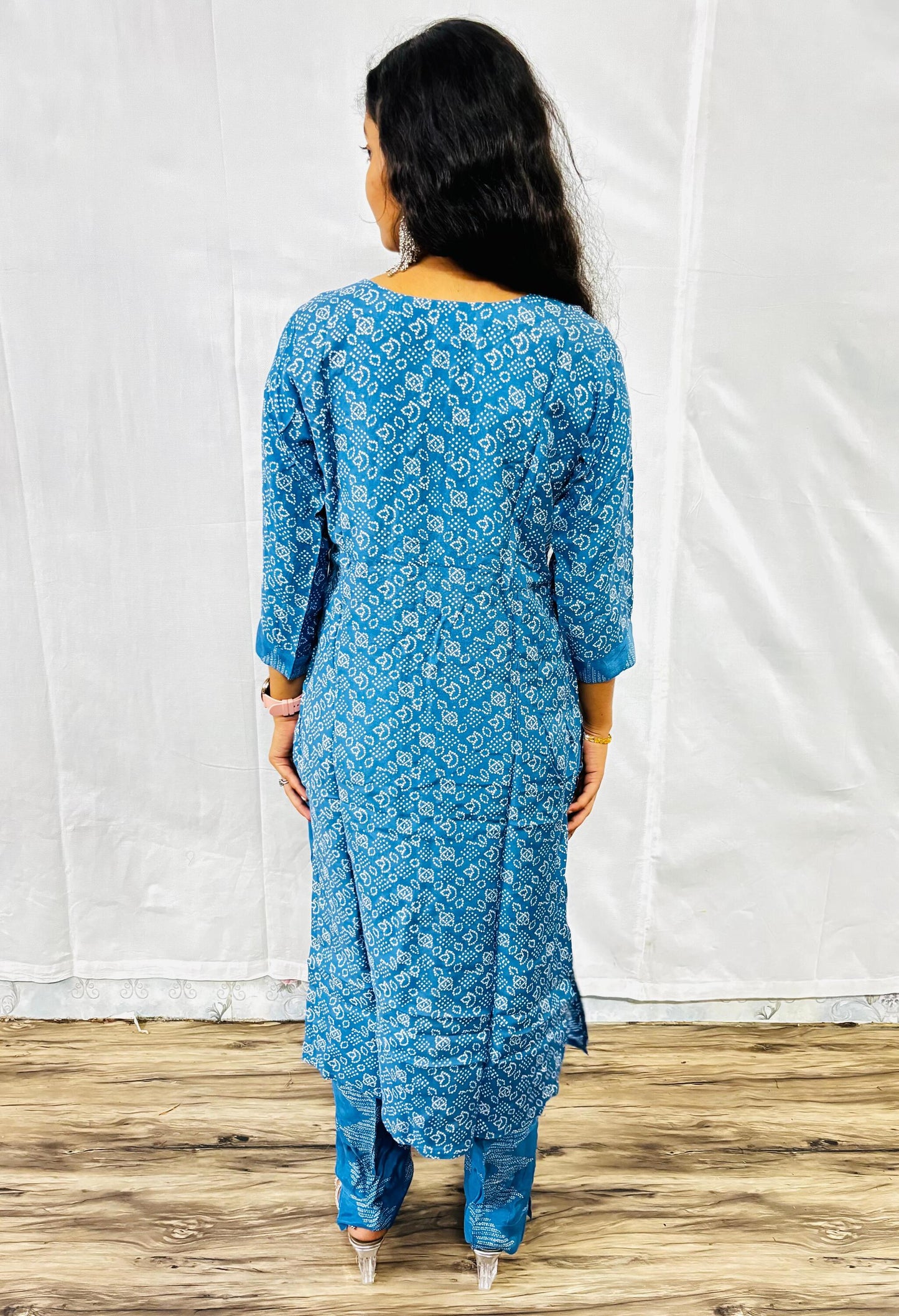 MAURYA Women Blue Printed Rayon Kurta Set with Dupatta (WMKS026)