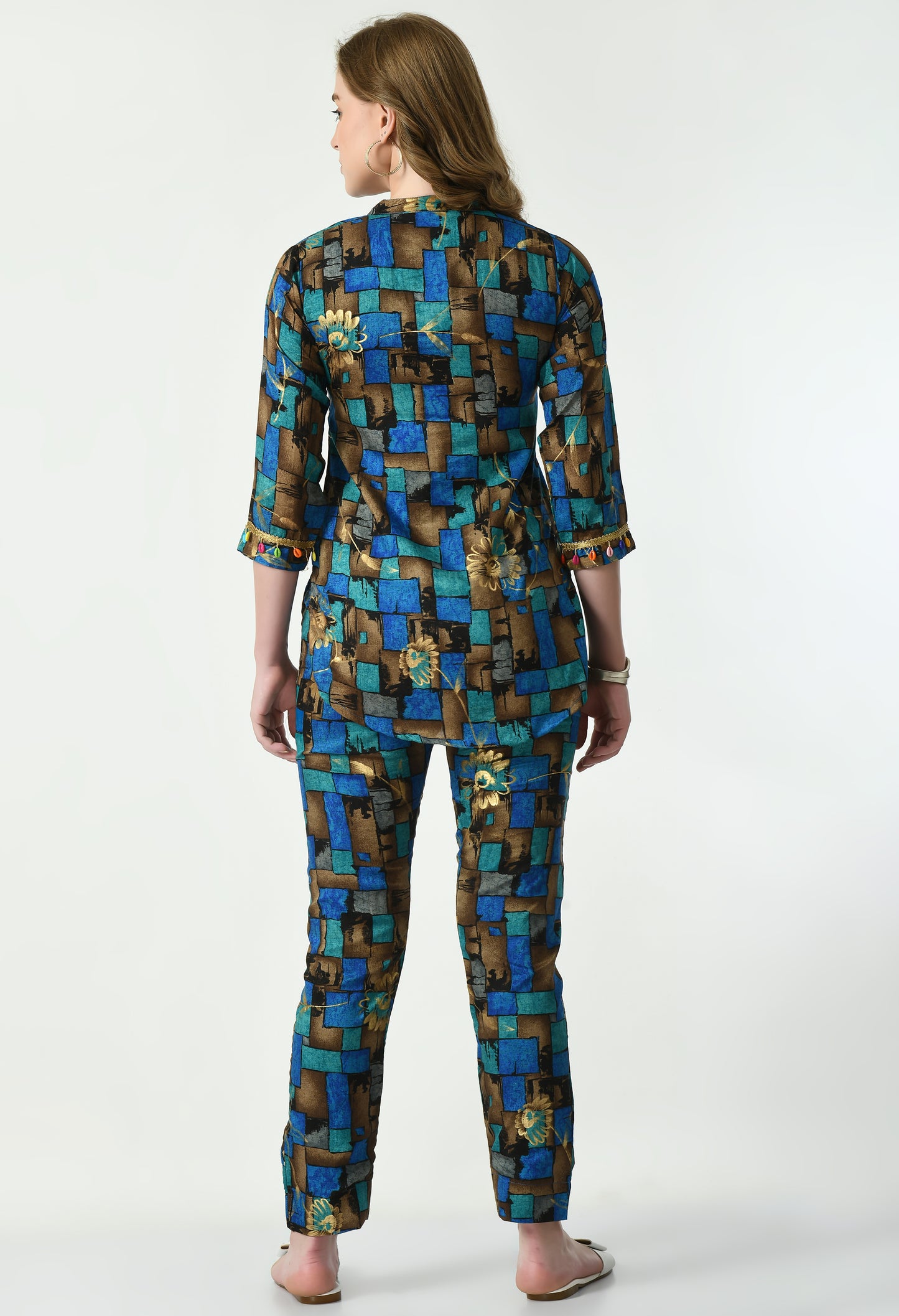 MAURYA Women's Muslin Blue Colour Printed Co-ord Set (MCS049)
