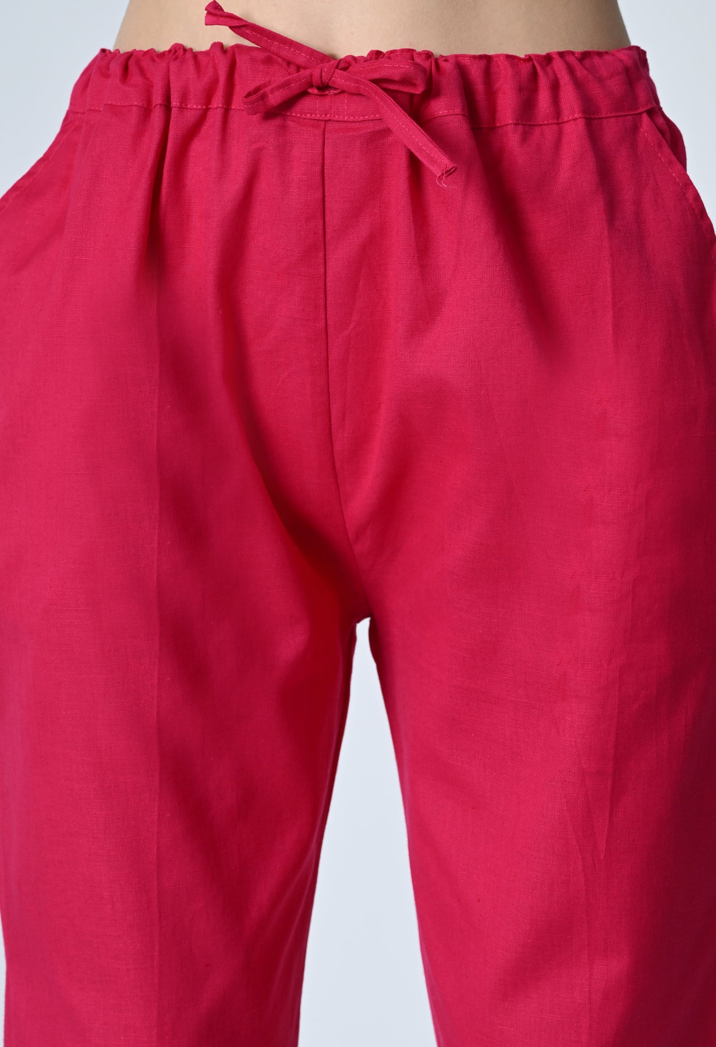 MAURYA Women's Pink Solid 100% Cotton Pant with 2 Side Pockets (MPT015)