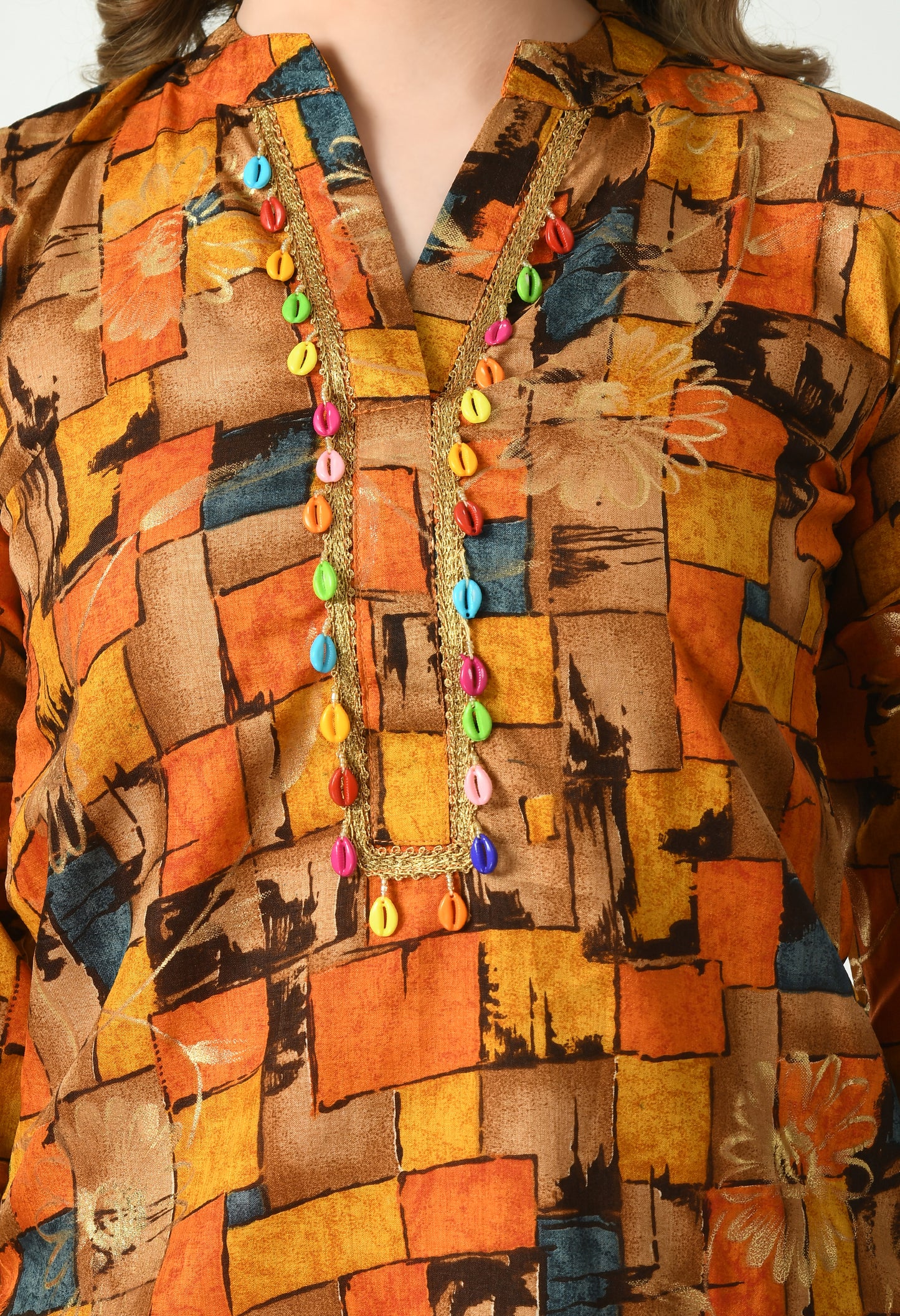 MAURYA Women's Muslin Orange Colour Printed Co-ord Set (MCS047)