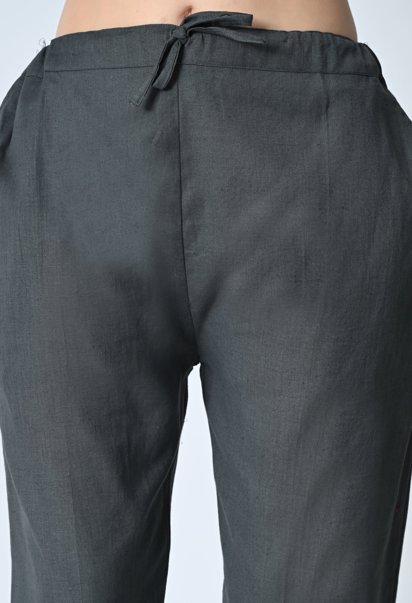 MAURYA Women's Grey Solid 100% Cotton Pant with 2 Side Pockets (MPT016)