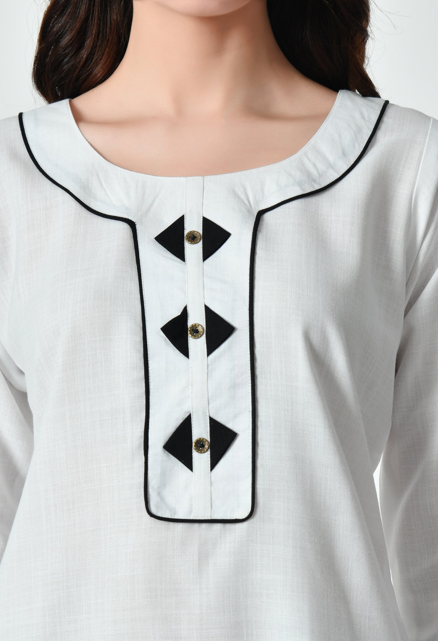 MAURYA Women's Cotton Blend Regular Straight Kurta White Color Solid Daily Use Straight Kurti (MKT134)