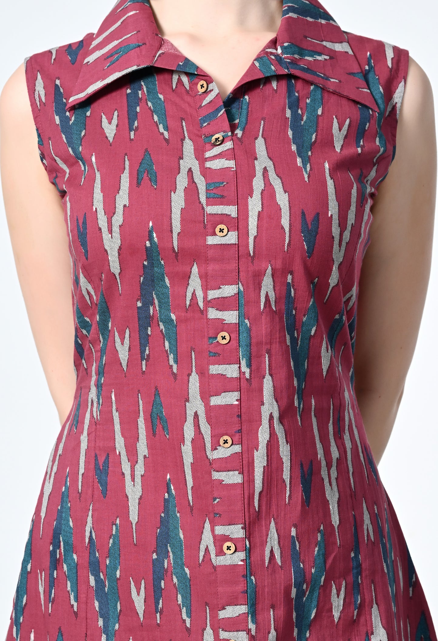 MAURYA Women's Pink 100% Cotton Western Dress (MDR024)