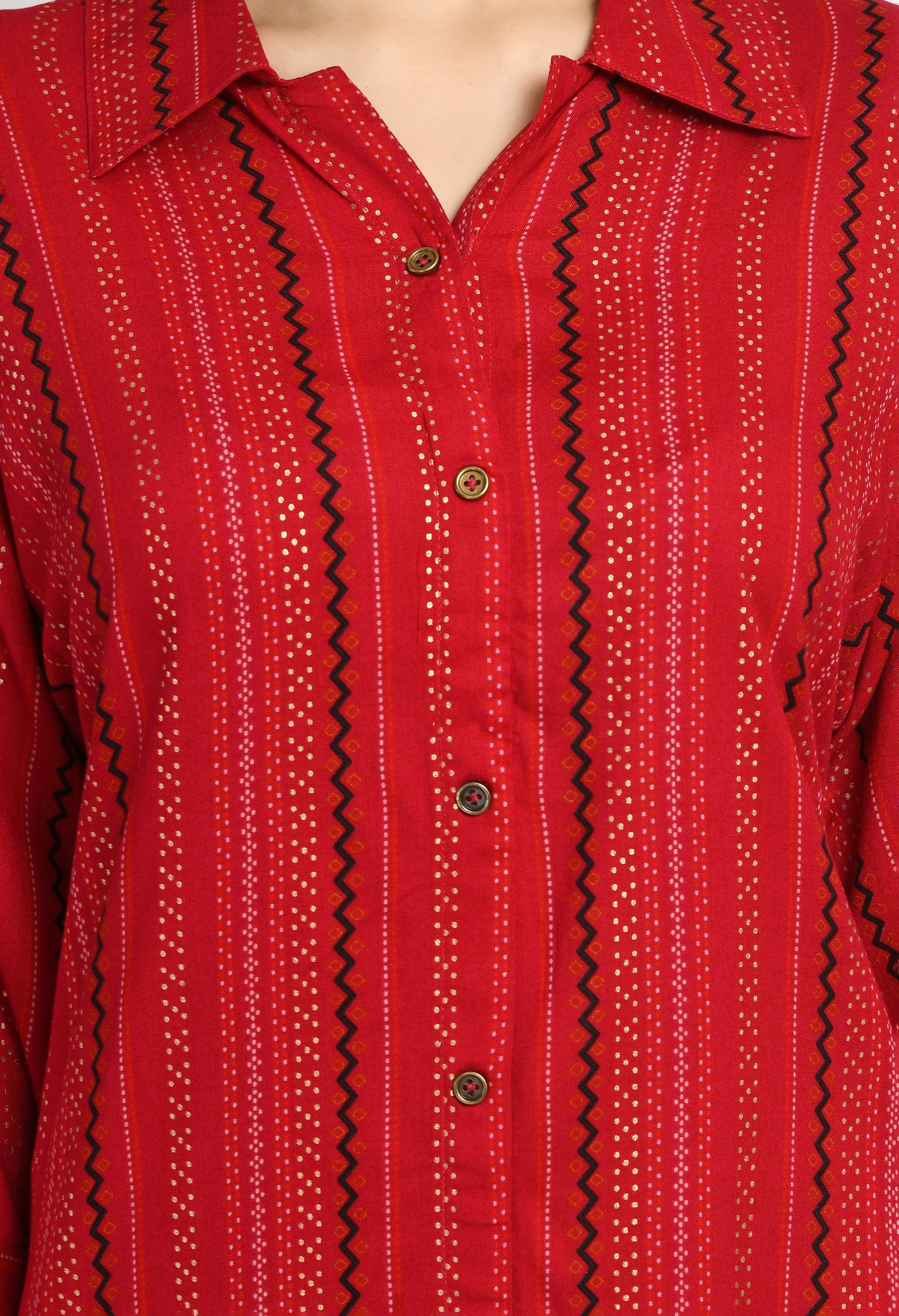 MAURYA Women’s Rayon Printed Co-Ord Set | Shirt Top & Pants