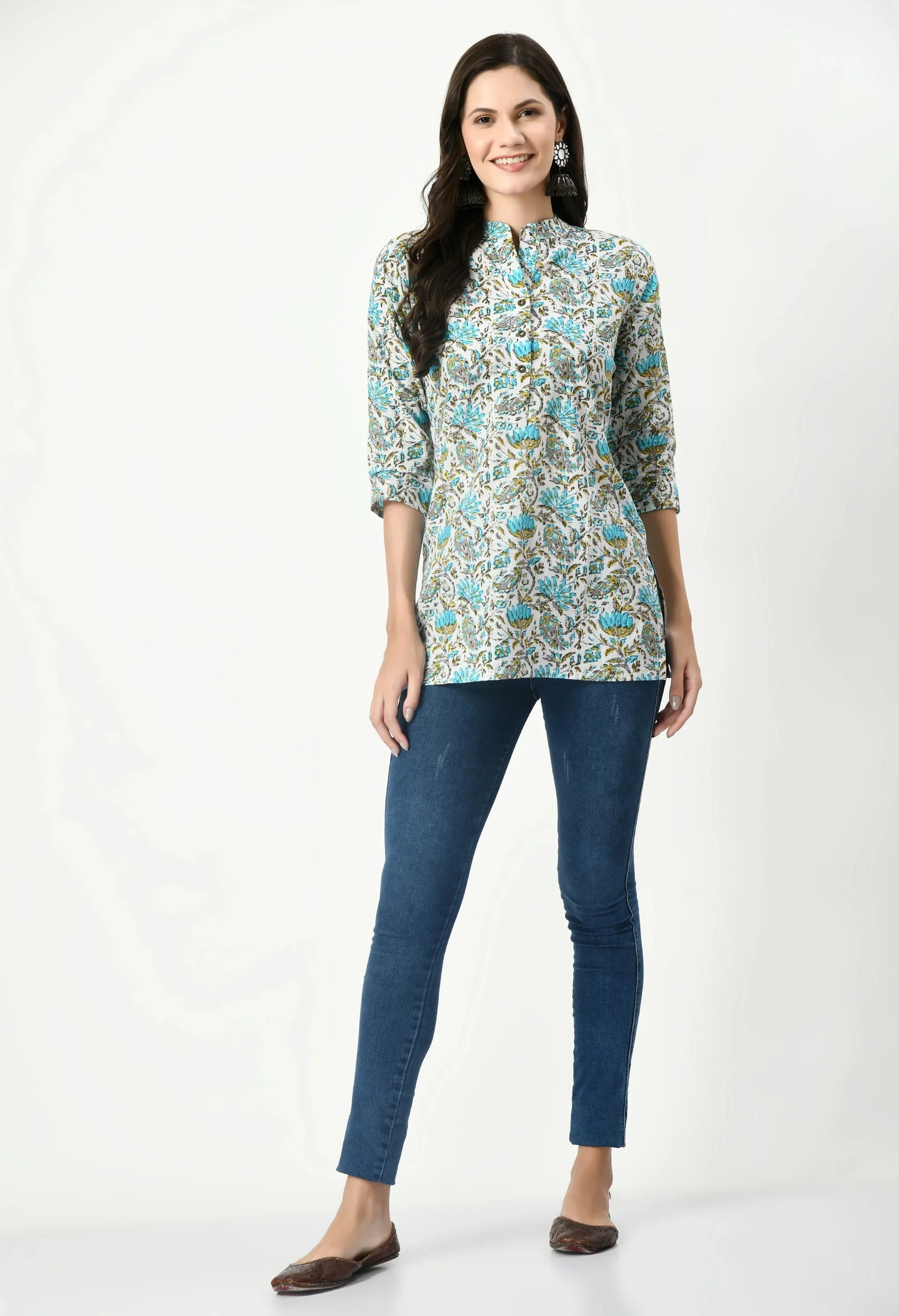 MAURYA Women's Multicolor Printed Women Tunic Top (MTOP004)