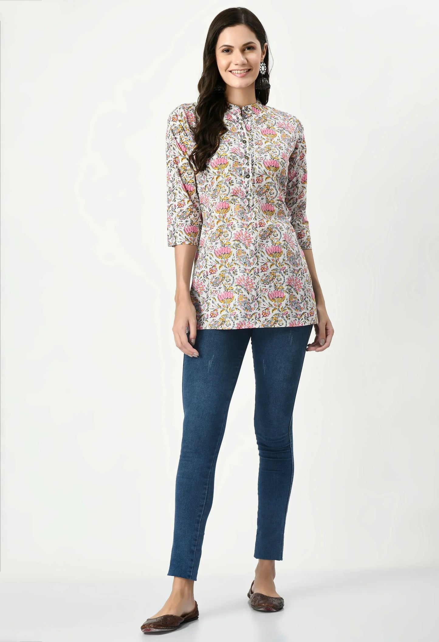 MAURYA Women's Multicolor Printed Women Tunic Top (MTOP005)