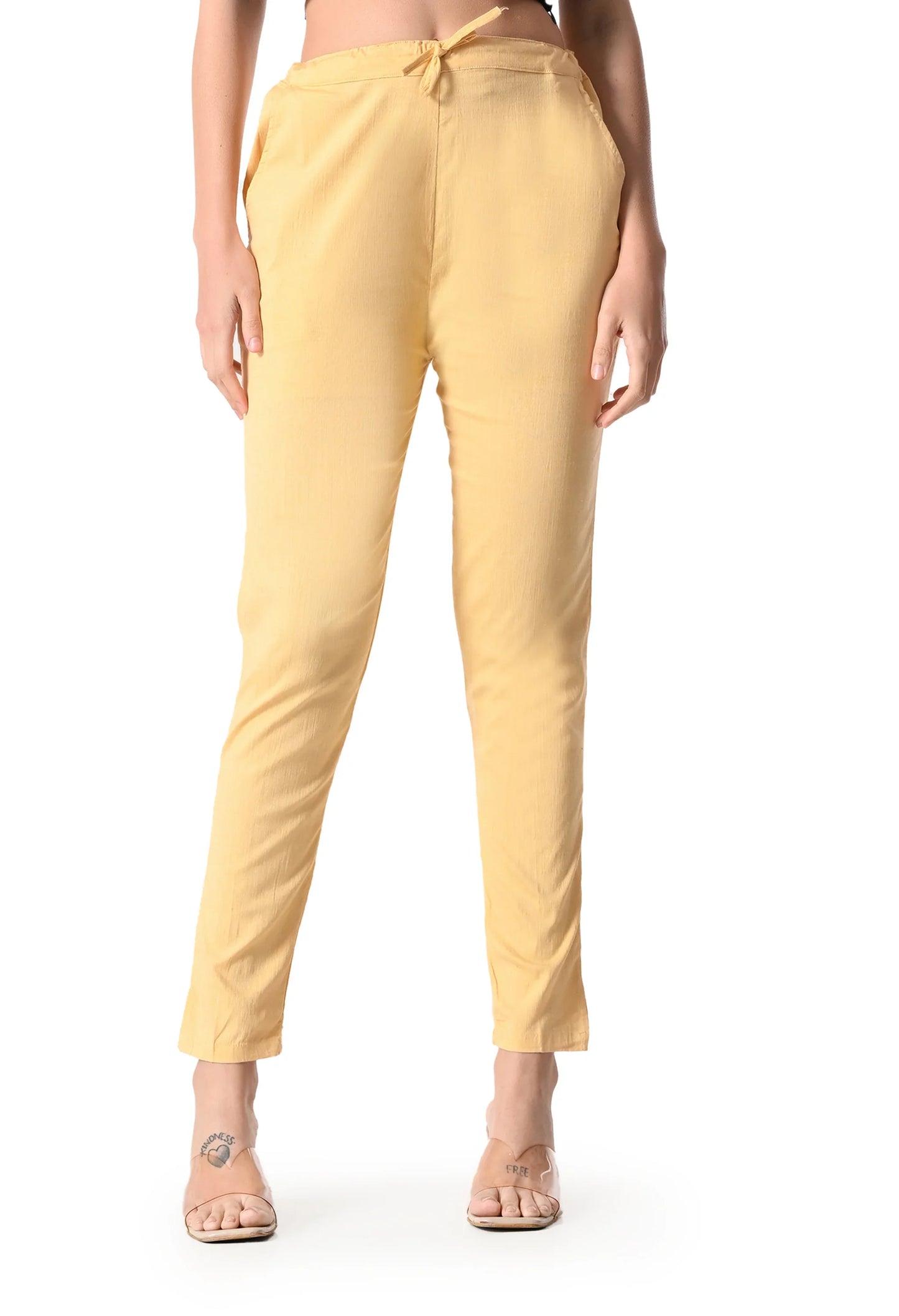 MAURYA Women's Fawn Solid Lycra Pant with 2 Side Pockets (MPT024)