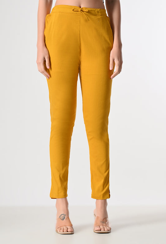 MAURYA Women’s Lycra Straight Fit Pants with Drawstring Waist