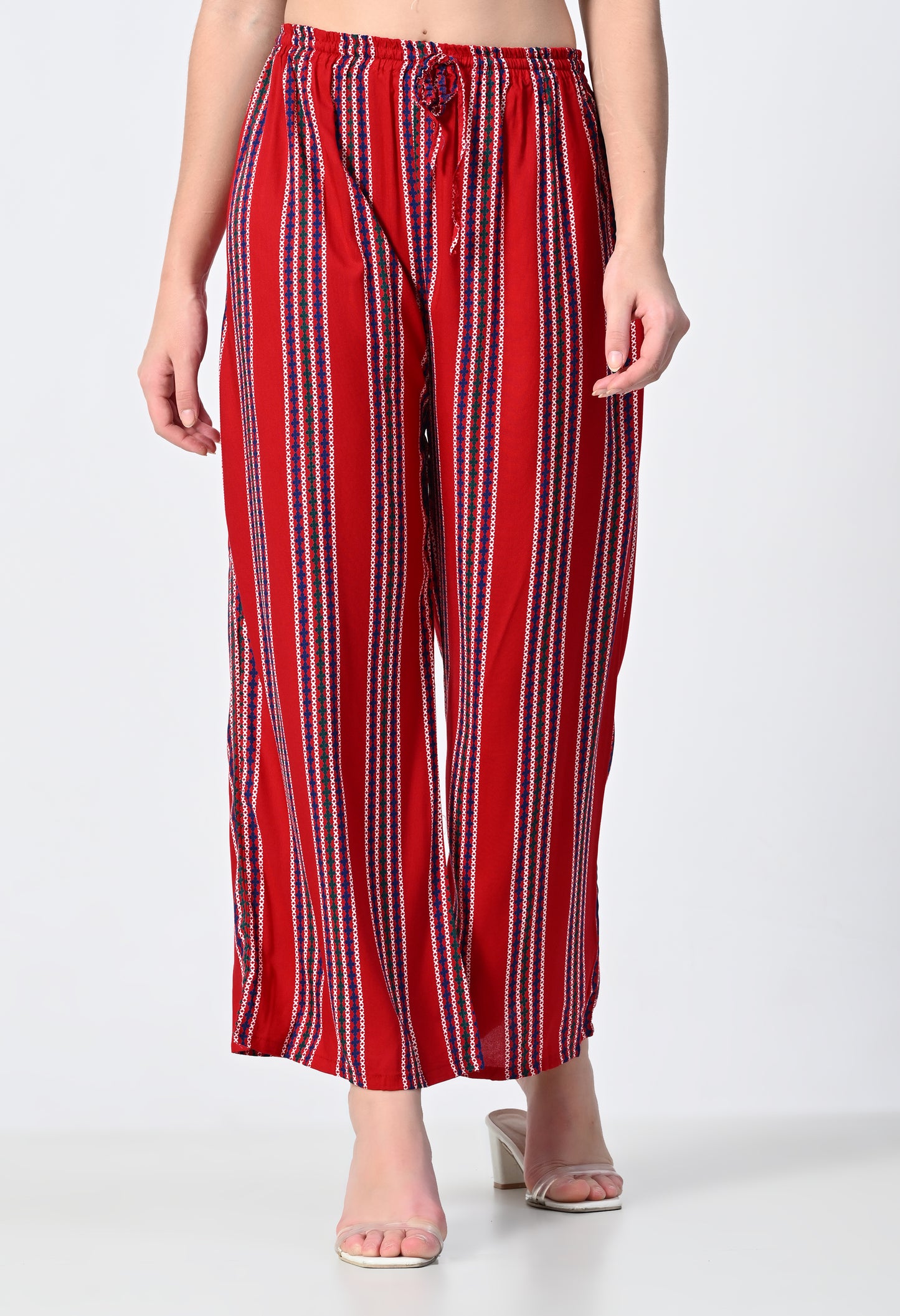MAURYA Women Striped Rayon Palazzo with Elastic Waist