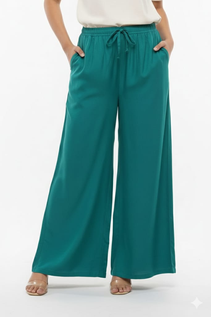 MAURYA Women Solid Rayon Palazzo with Elastic Waist