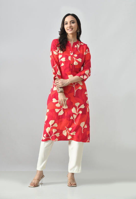 MAURYA Women's Rayon Printed Kurti