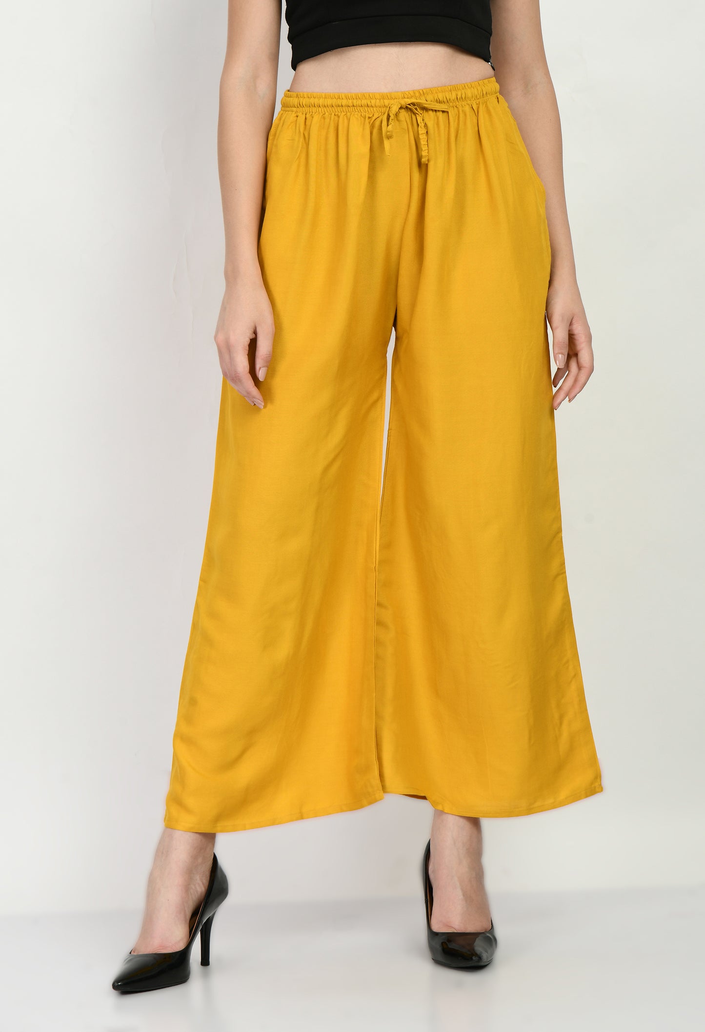 MAURYA Women Solid Rayon Palazzo with Elastic Waist