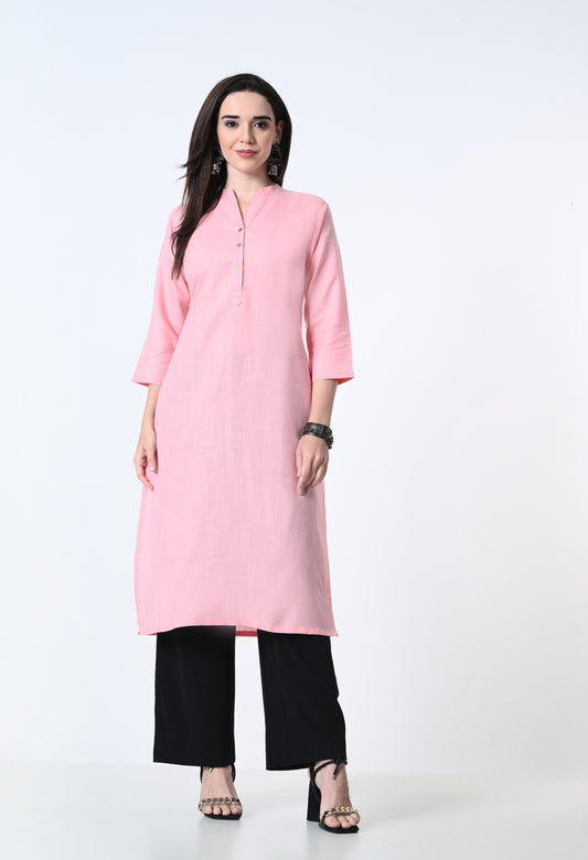 MAURYA Women's Cotton Blend Solid Kurti