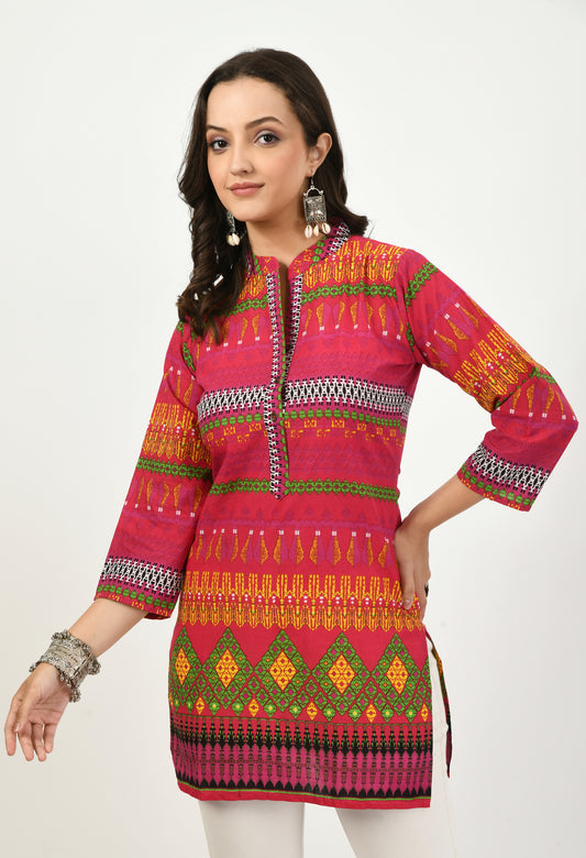 MAURYA Women’s Cotton Blend Printed Casual Top for Daily & Office Wear