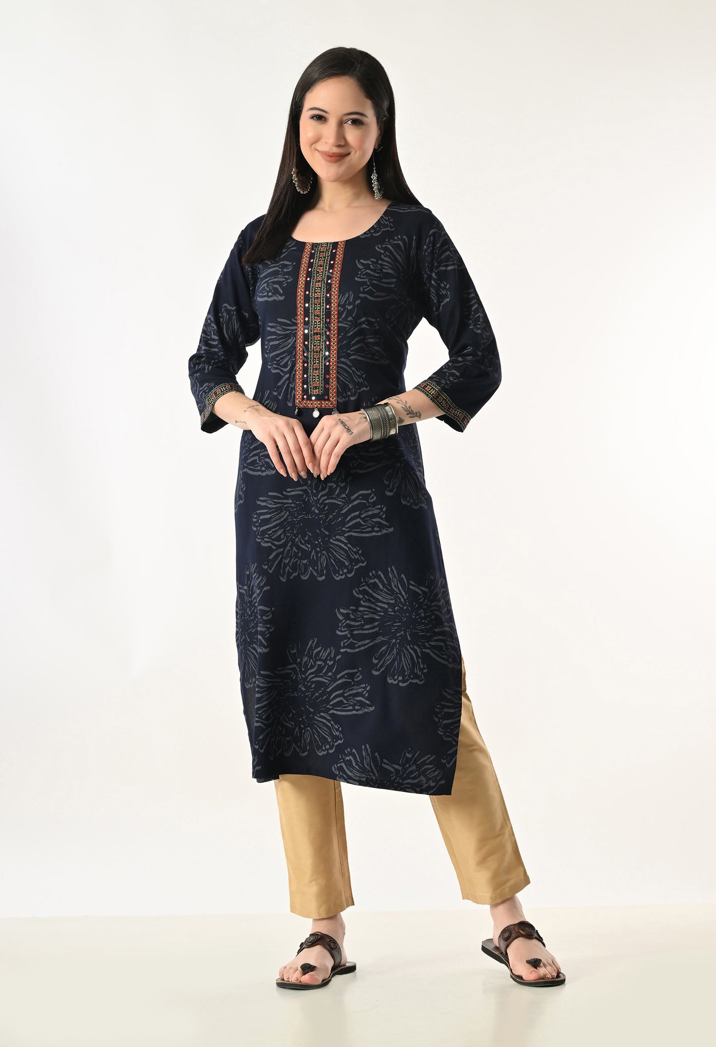 MAURYA Women's Rayon Floral Print Kurti