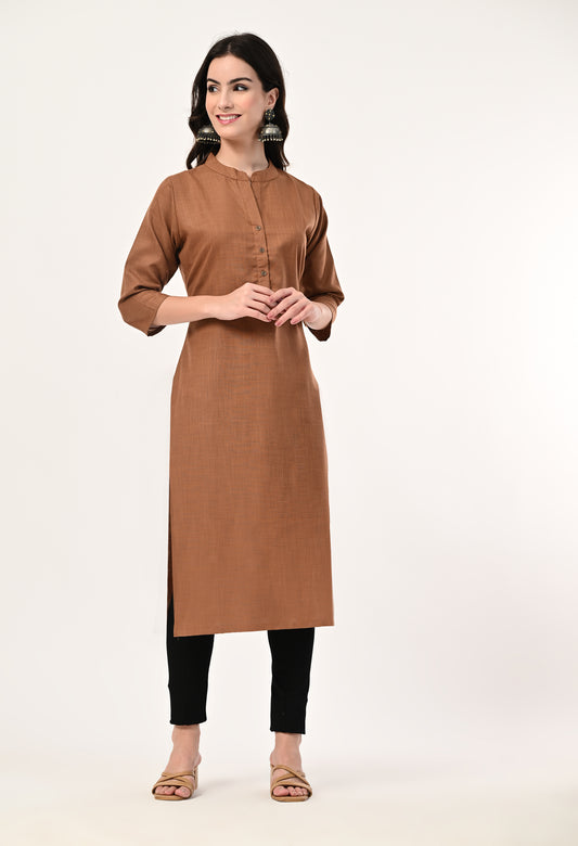 MAURYA Women's Cotton Blend Solid Kurti