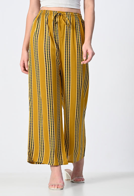 MAURYA Women Striped Rayon Palazzo with Elastic Waist