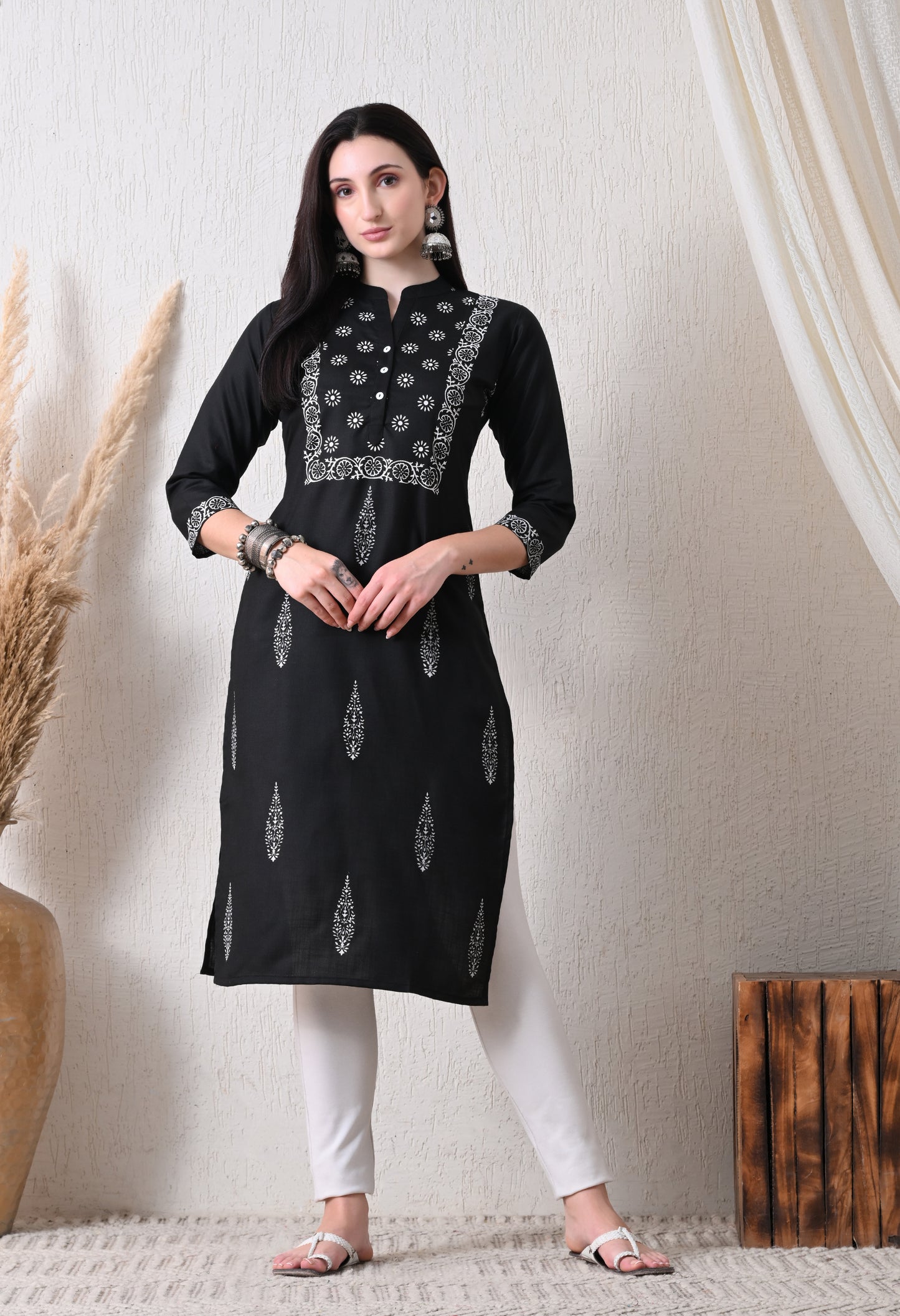 MAURYA Women's Cotton Blend Block Print Kurti
