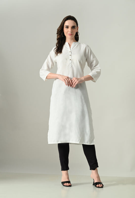 MAURYA Women's Cotton Blend Solid Kurti