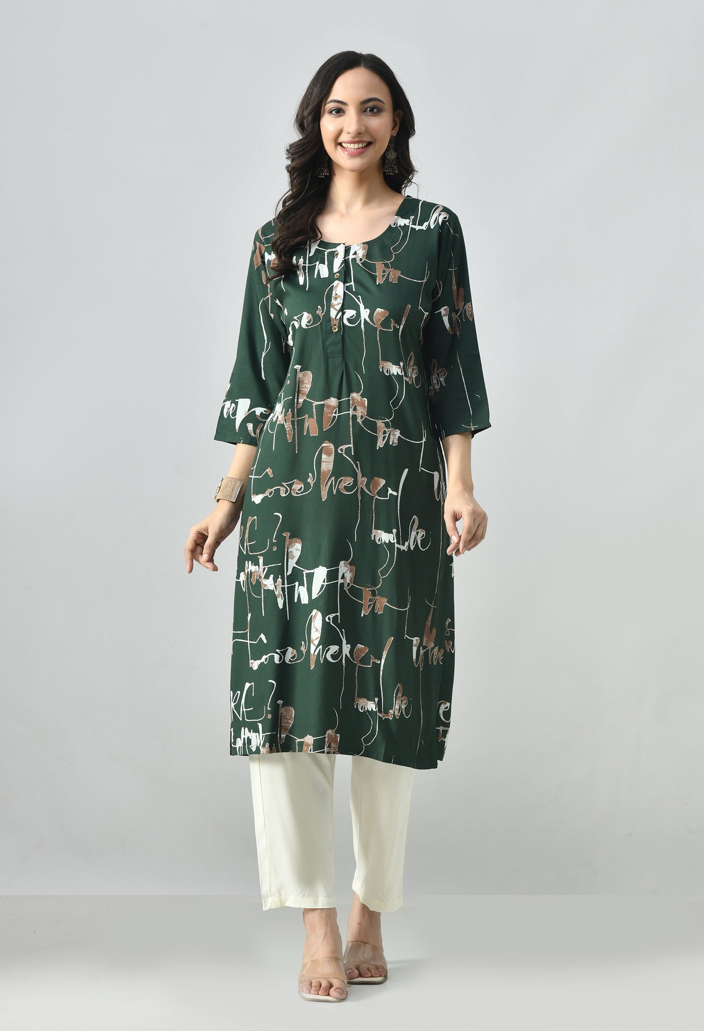 MAURYA Women's Rayon Abstract Print Kurti