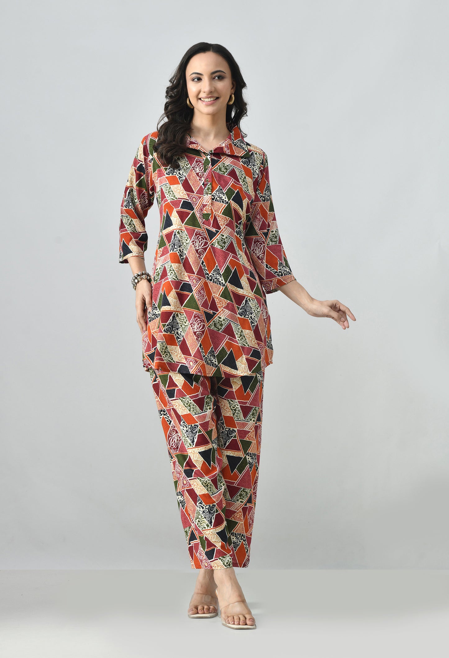 MAURYA Women’s Latest Printed Rayon Co-Ord Set with Stylish Top & Pant Set