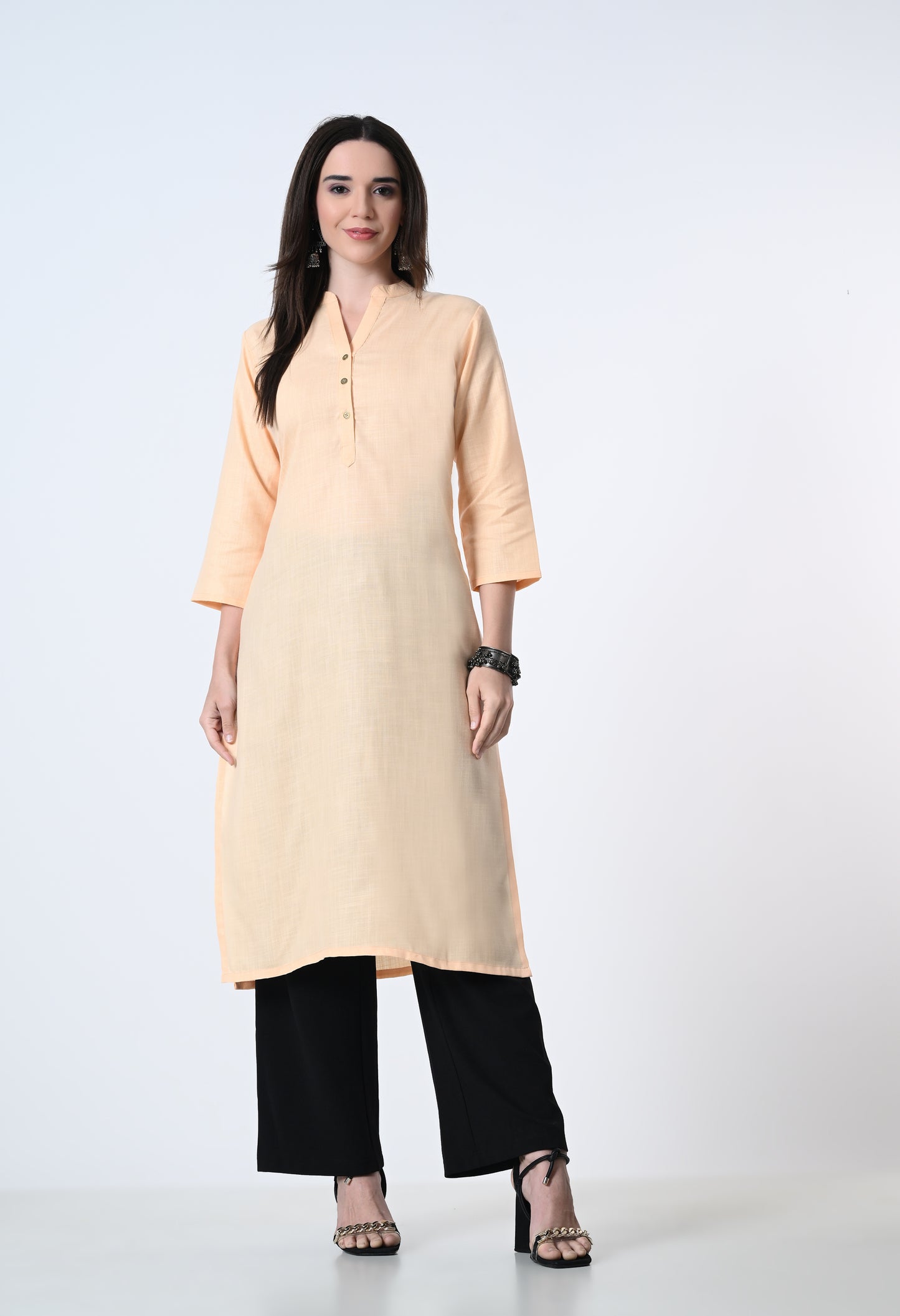 MAURYA Women's Cotton Blend Solid Kurti
