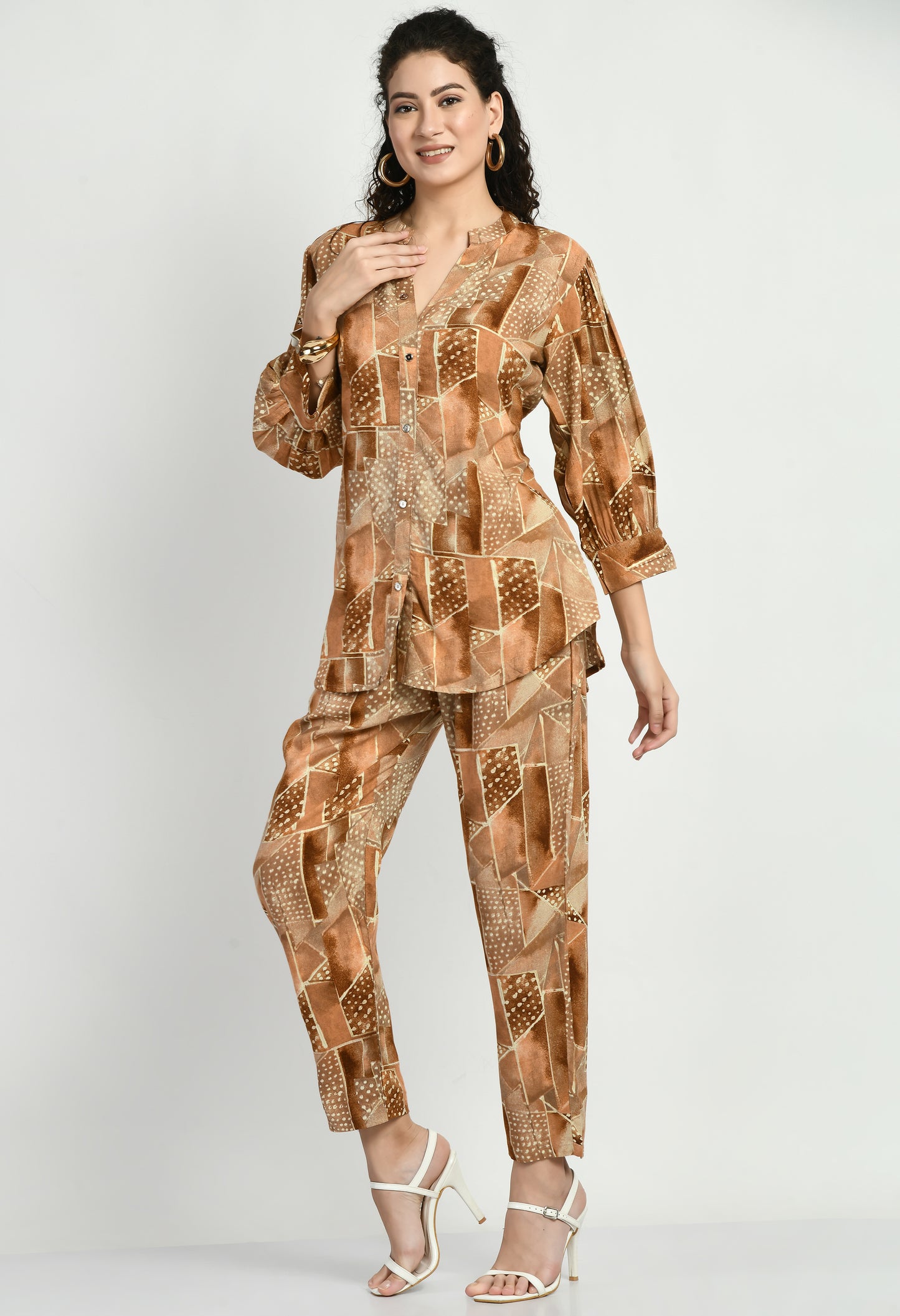 MAURYA Women’s Rayon Co-Ord Set | Shirt Top & Pants