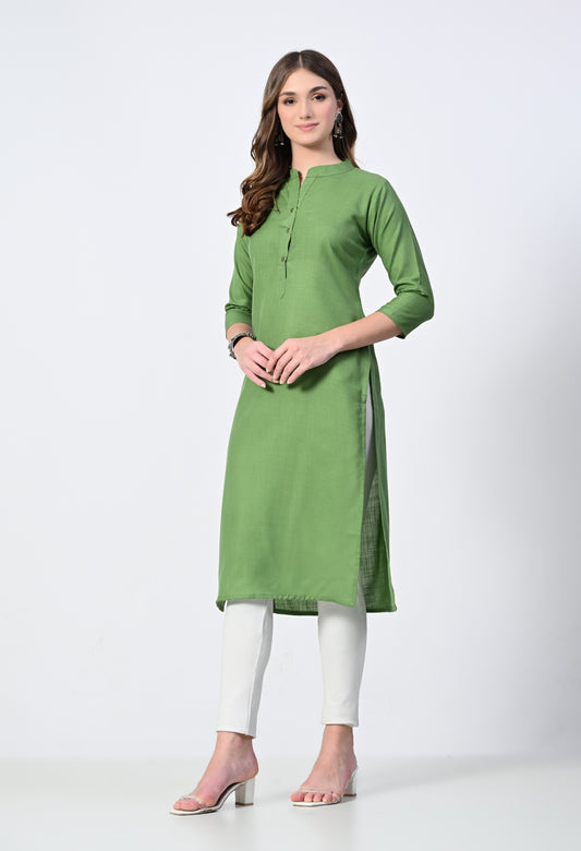 MAURYA Women's Cotton Blend Solid Kurti