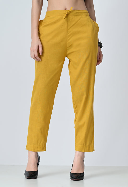 MAURYA Women’s Cotton Straight Fit Pants with Side Pockets