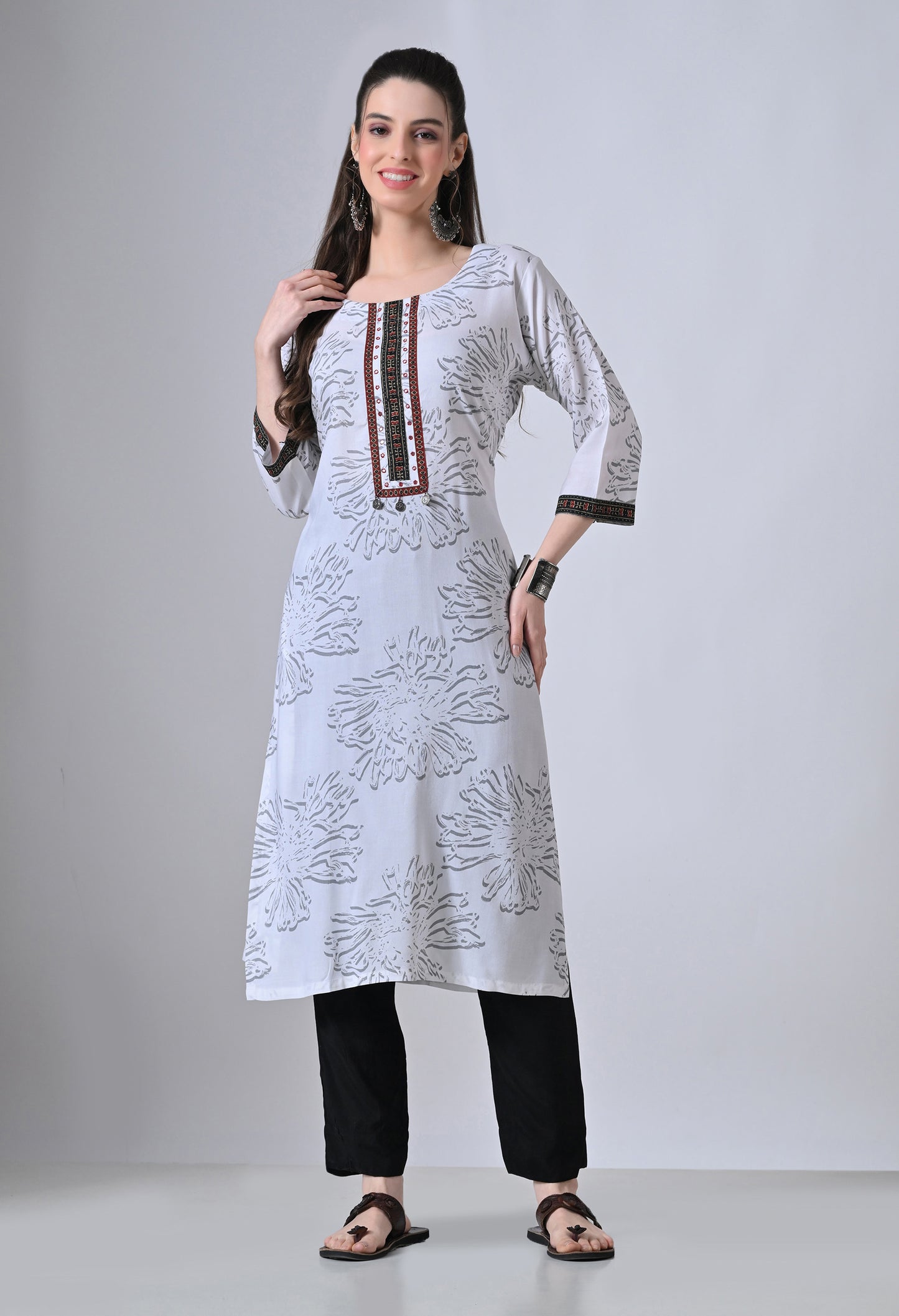 MAURYA Women's Rayon Floral Print Kurti