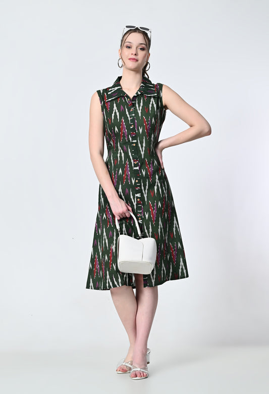 MAURYA Pure Cotton Printed A-Line Dress for Women