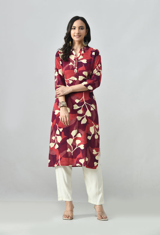 MAURYA Women's Rayon Printed Kurti