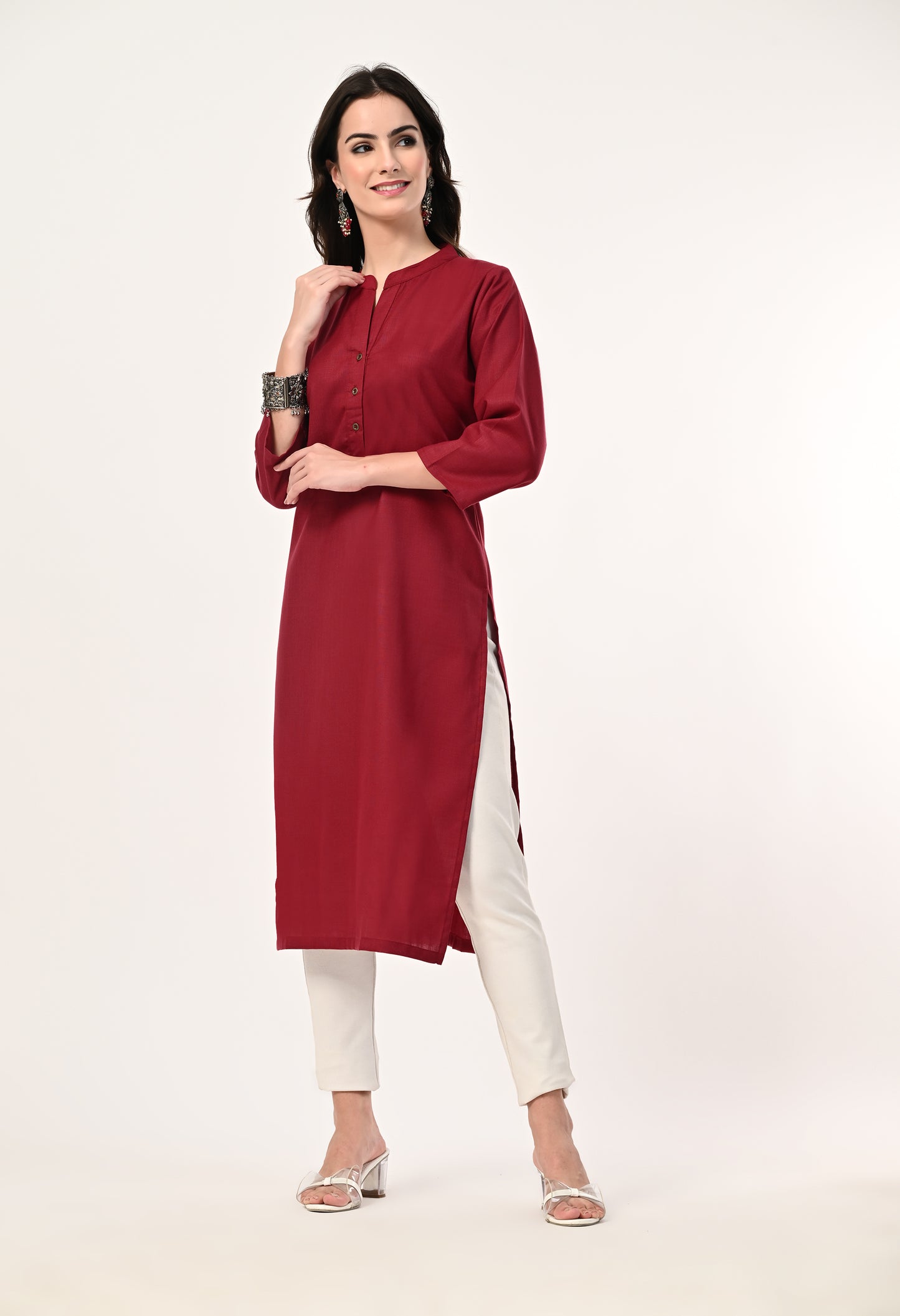 MAURYA Women's Cotton Blend Solid Kurti
