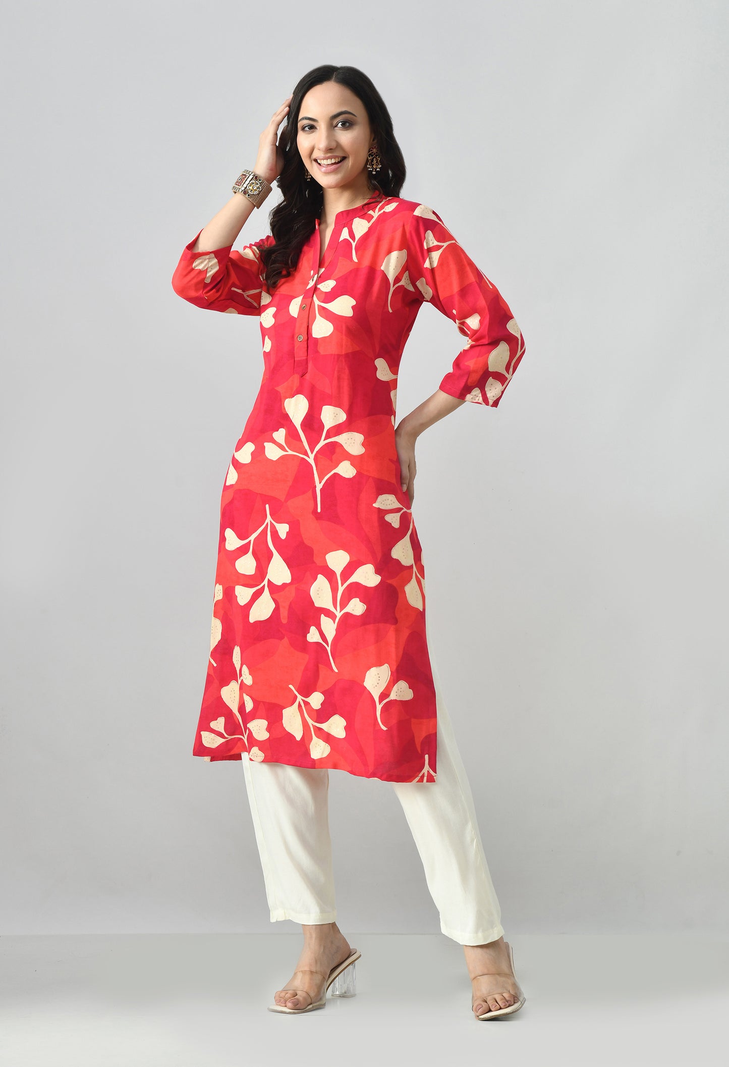MAURYA Women's Rayon Printed Kurti